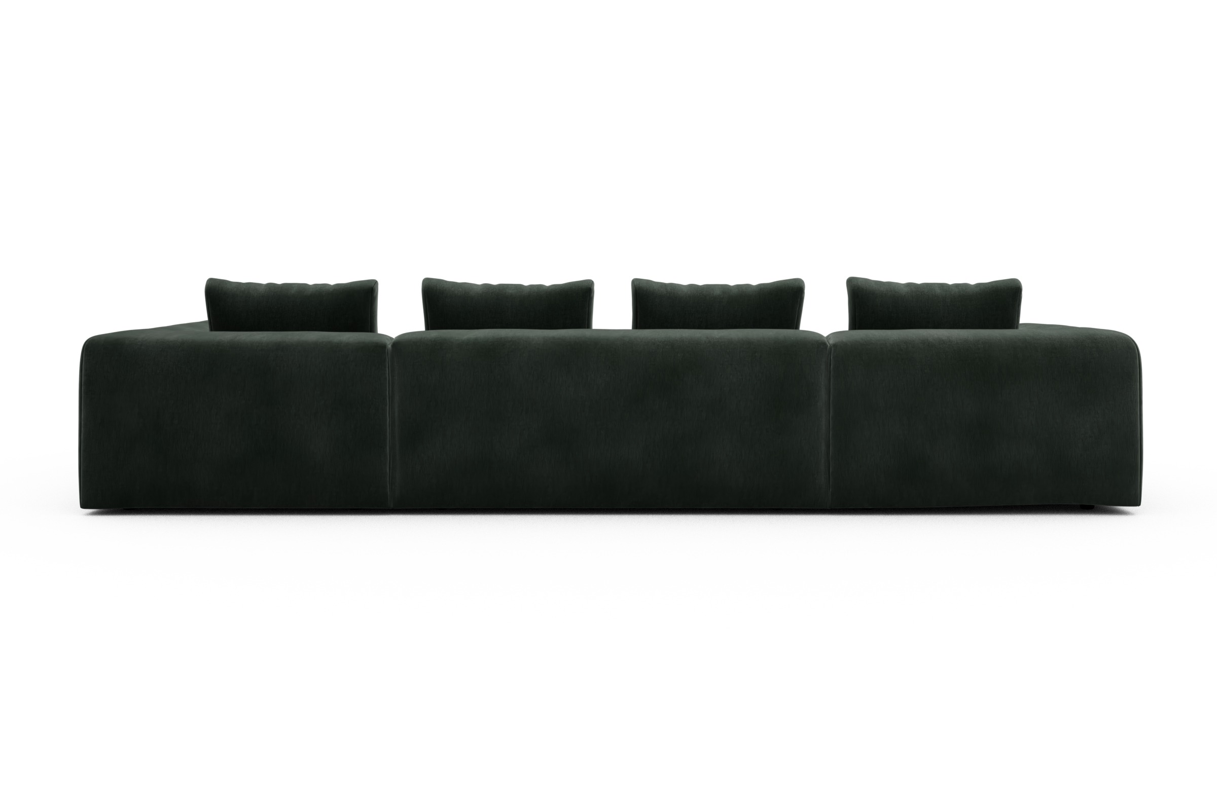 Wohnlandschaft Fred Relax-Ecke rechts mit 2-Sitzer und Chaiselongue links Samt Smooth 814-Laurel-Green