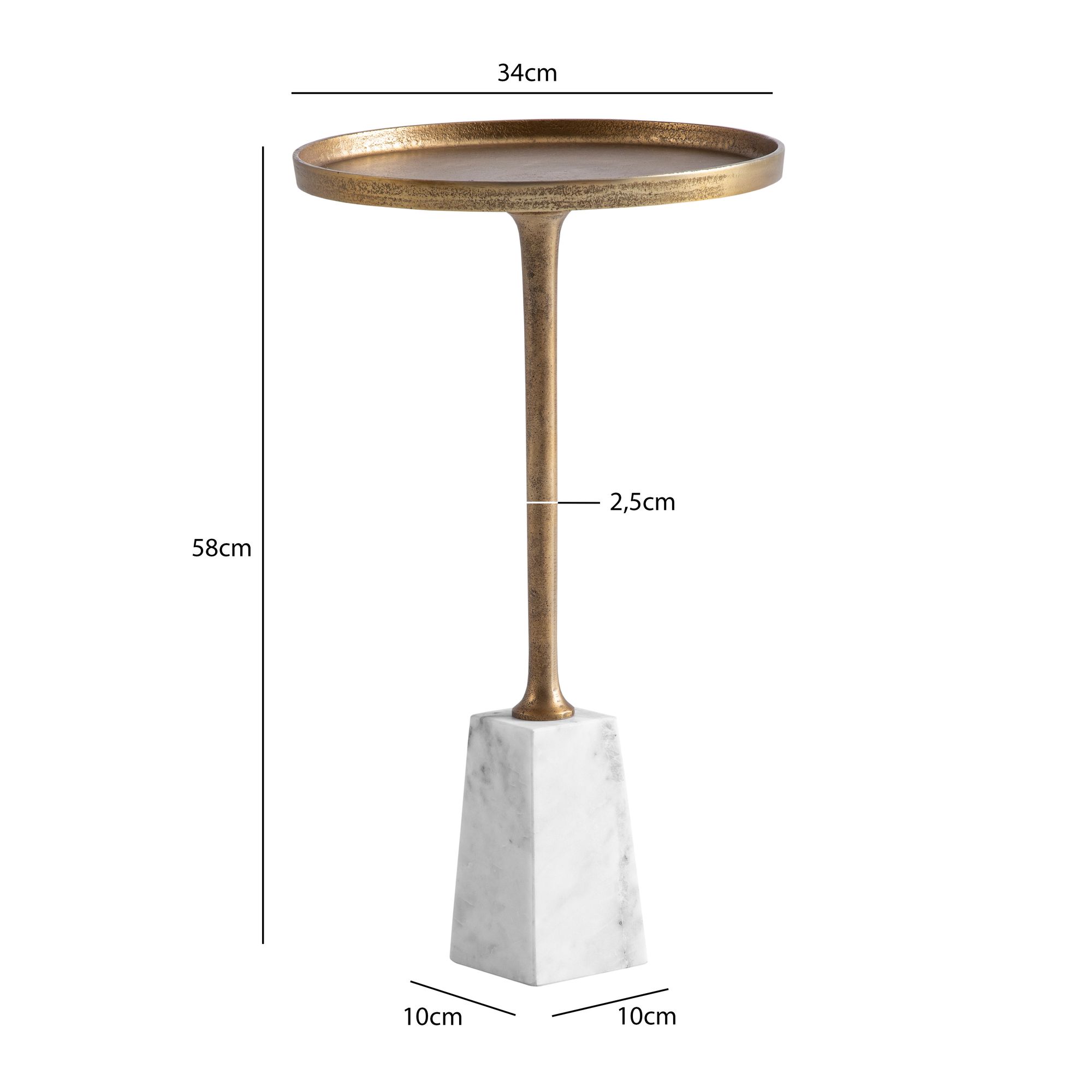 Beistelltisch Ullensvang Marmor Gold Ø 34 × H 58 cm