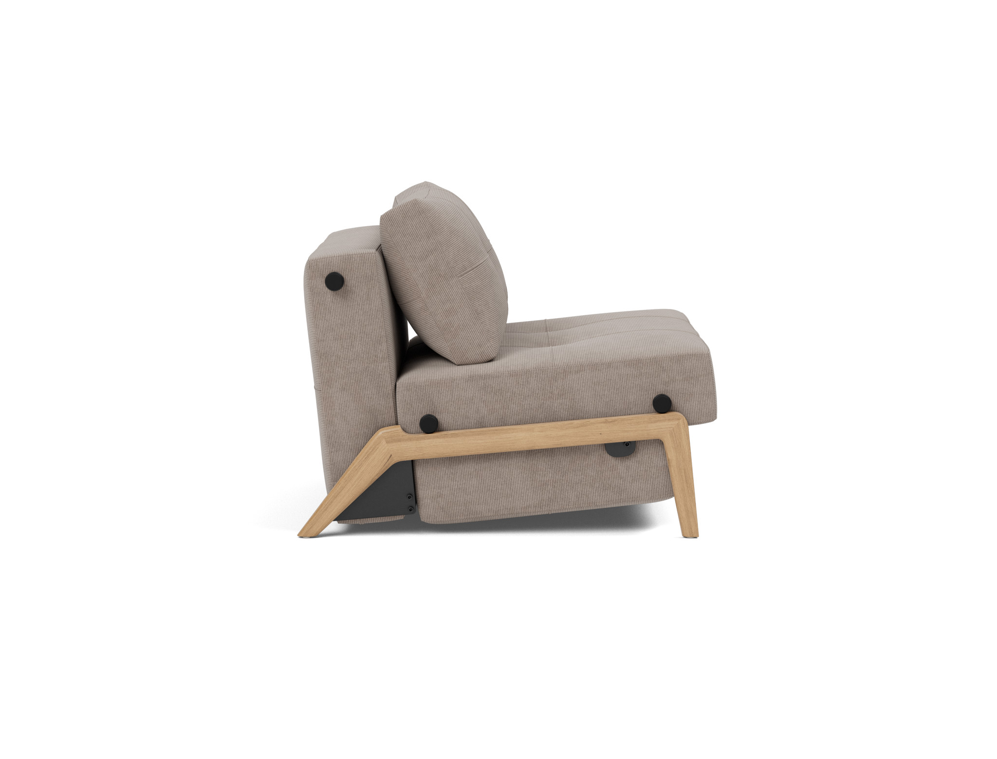 Schlafsessel Cubed 90 Kord Cordufine 318-Beige Beine Eiche