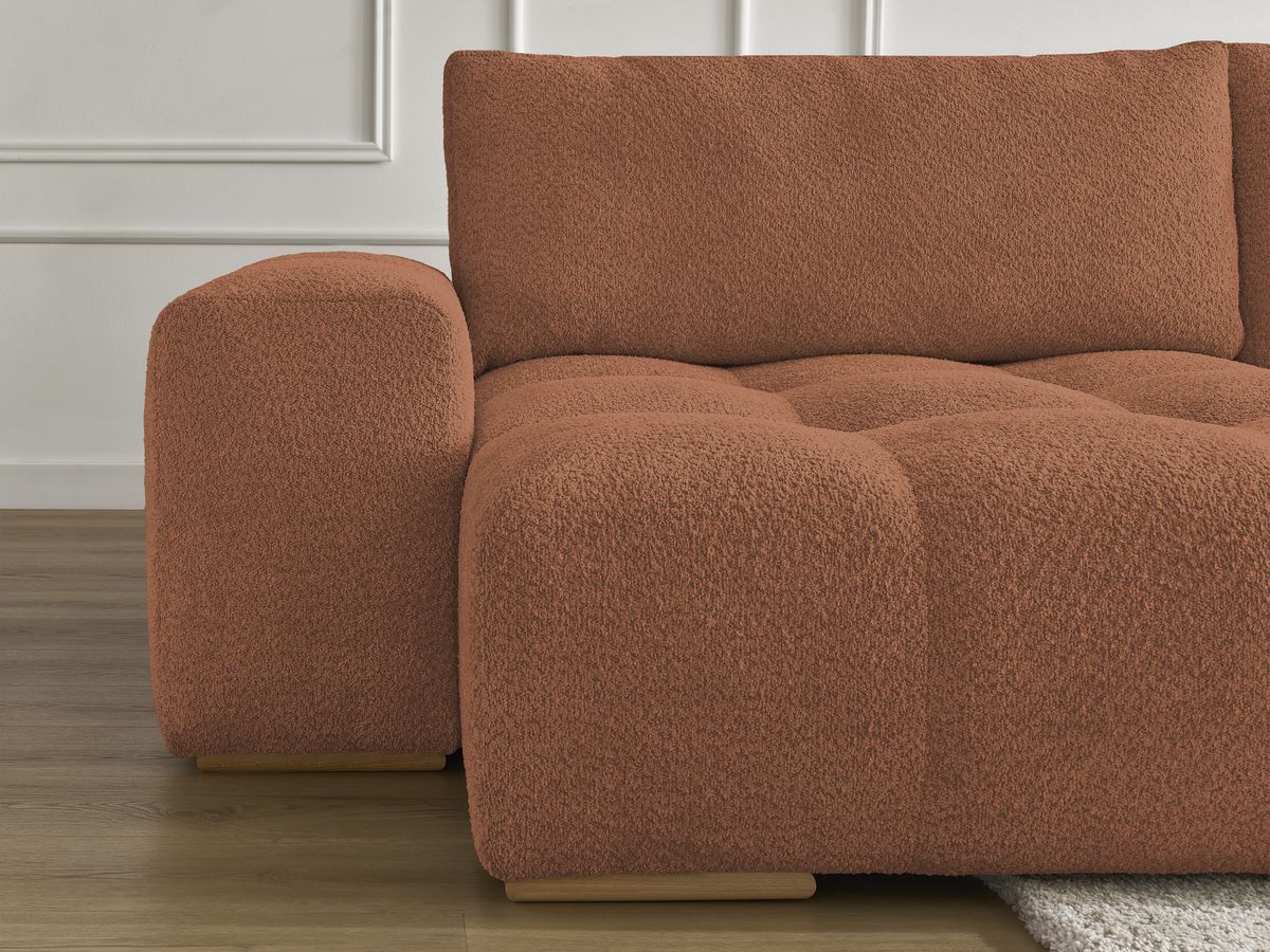 Bobochic Anakin Wohnlandschaft, 3 Kissen Bouclé-Stoff Orange
