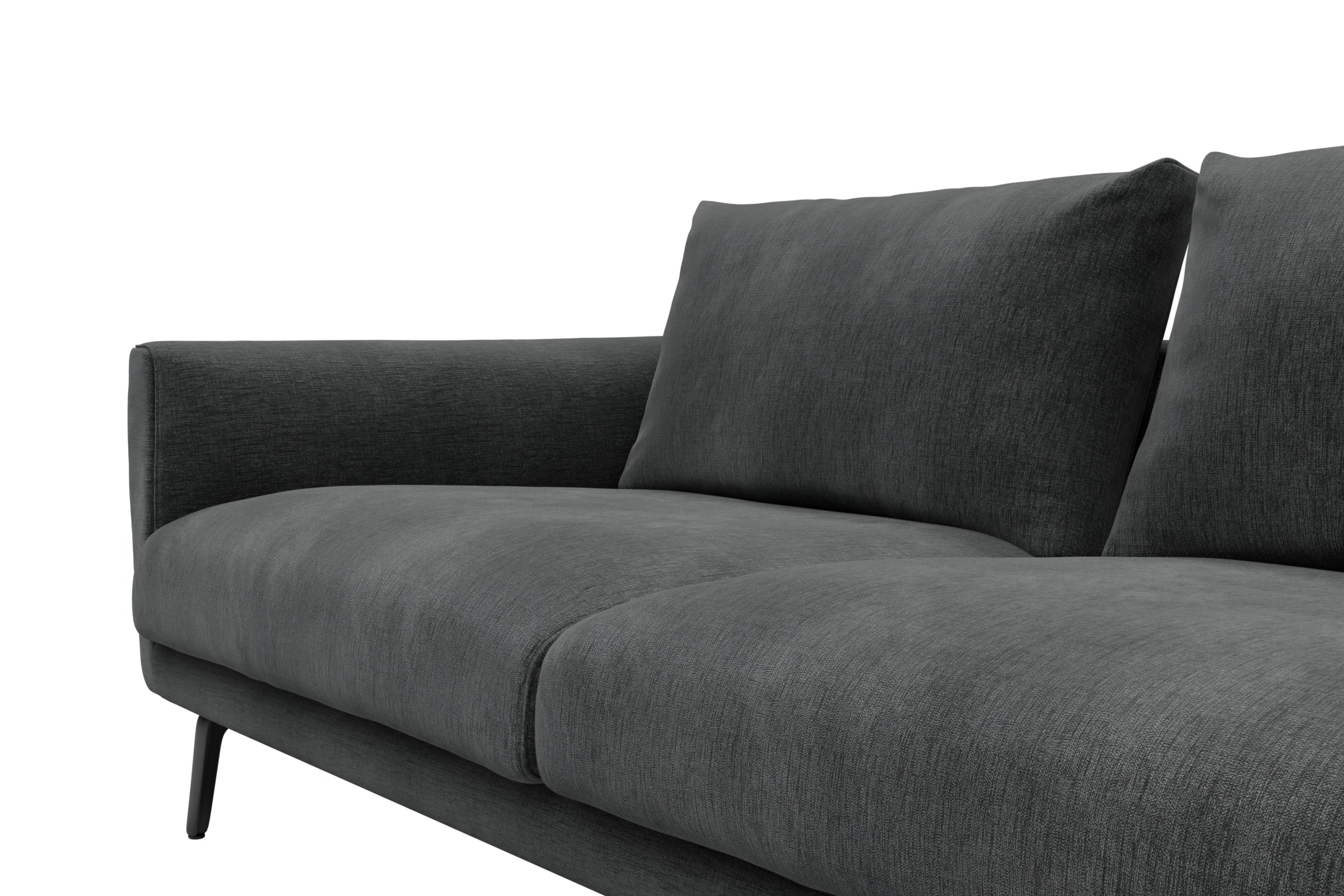 Ecksofa Karl Chaiselongue rechts mit 2,5-Sitzer Smooth-Deep-Warm-Grey