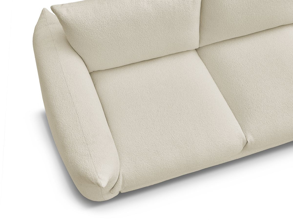 Bobochic Ernest Sofa 5-Sitzer mit Pouf Bouclé-Stoff Beige