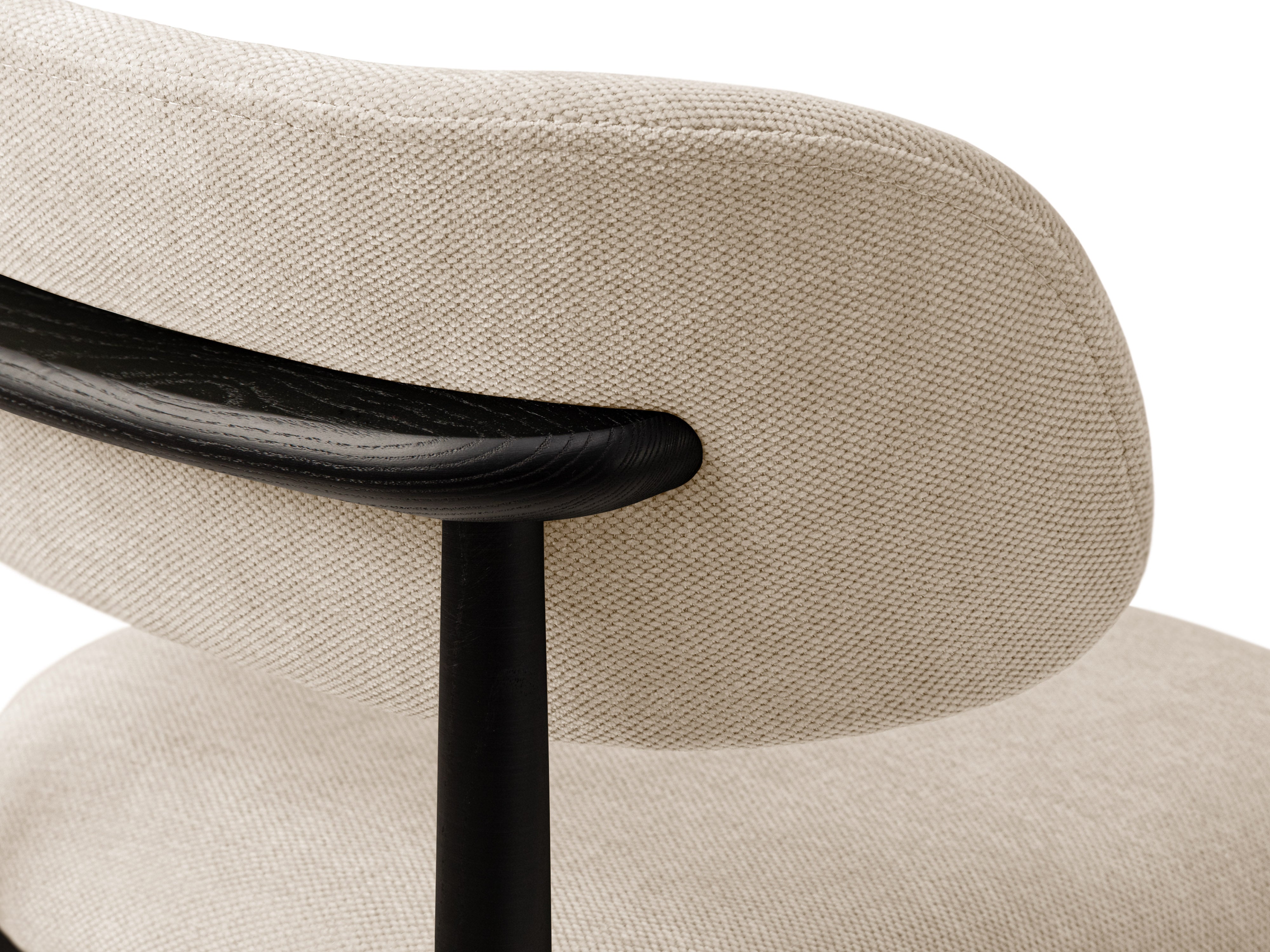 Micadoni Stuhl Evan Chenille Rebel Beige Schwarzes Buchenholz