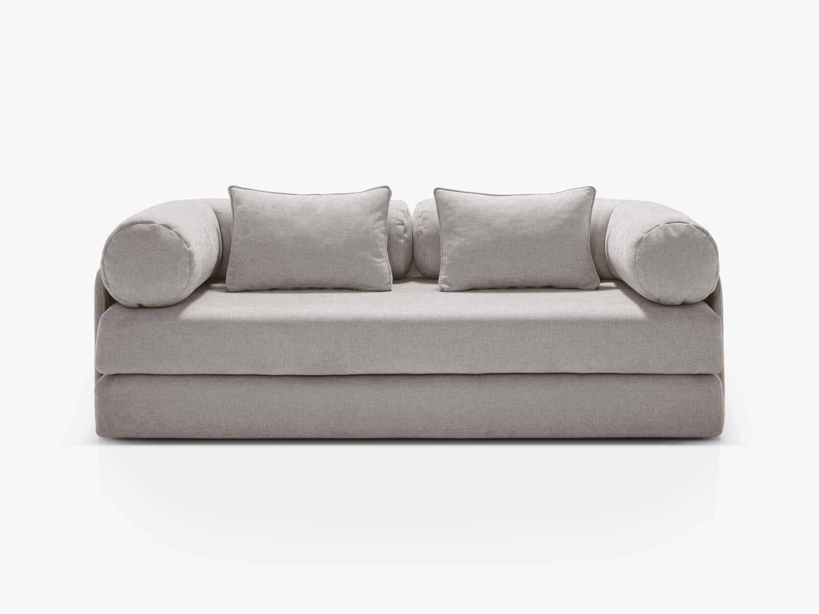 Micadoni Sofa Dreamy 3-Sitzer mit Schlaffunktion Strukturierter Stoff Liberty Hellgrau