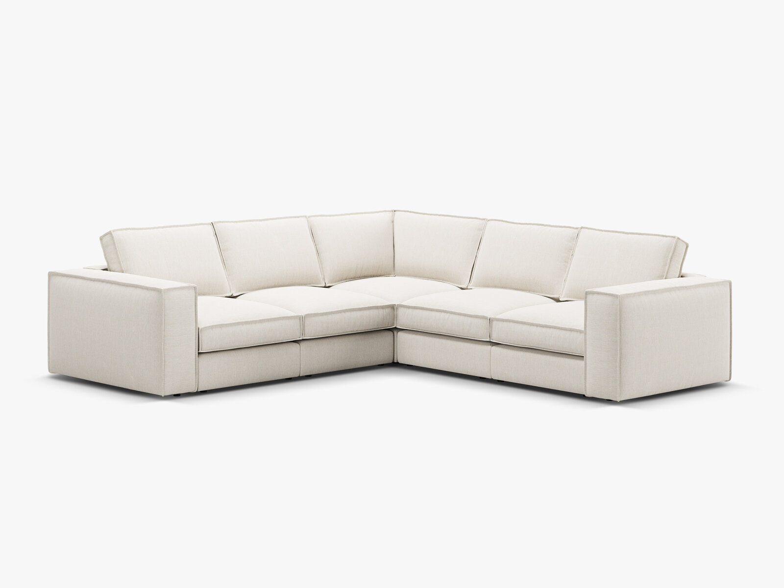 Micadoni modulares symmetrisches Ecksofa Pola 4-Sitzer Weiß