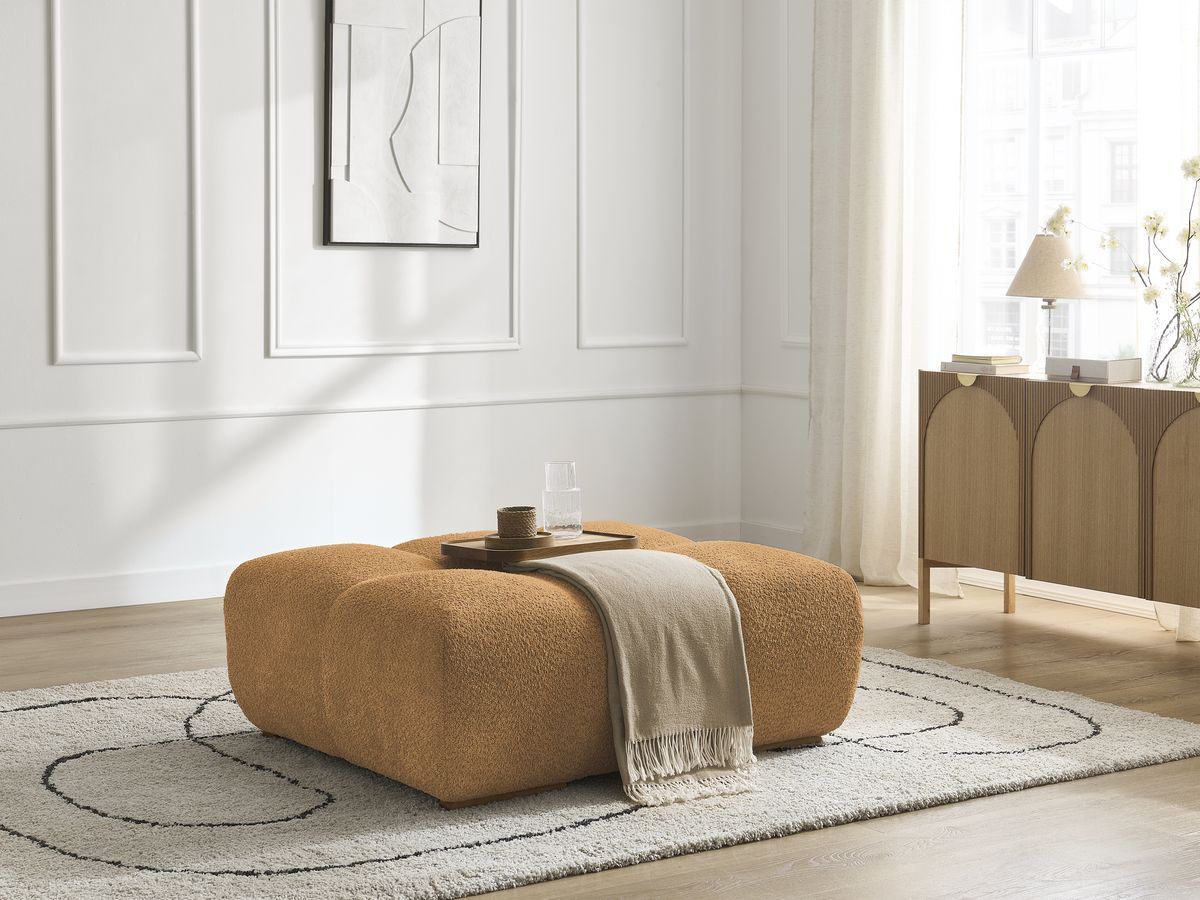 Bobochic Anakin Pouf Bouclé-Stoff Gelb