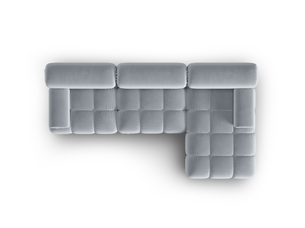 Cosmopolitan Design Modulares Ecksofa Cortina 4-Sitzer Samt Bluvel Hellblau Rechts