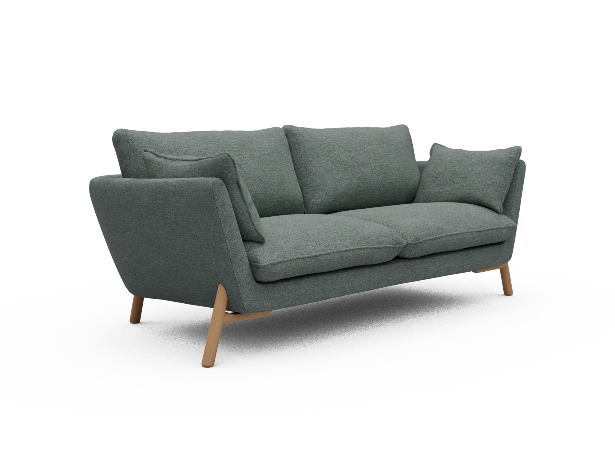 Skandi Home Sofa Emil 2-Sitzer Beinfarbe Eiche Natur Carreno-Ice-Blue moebelfaktor
