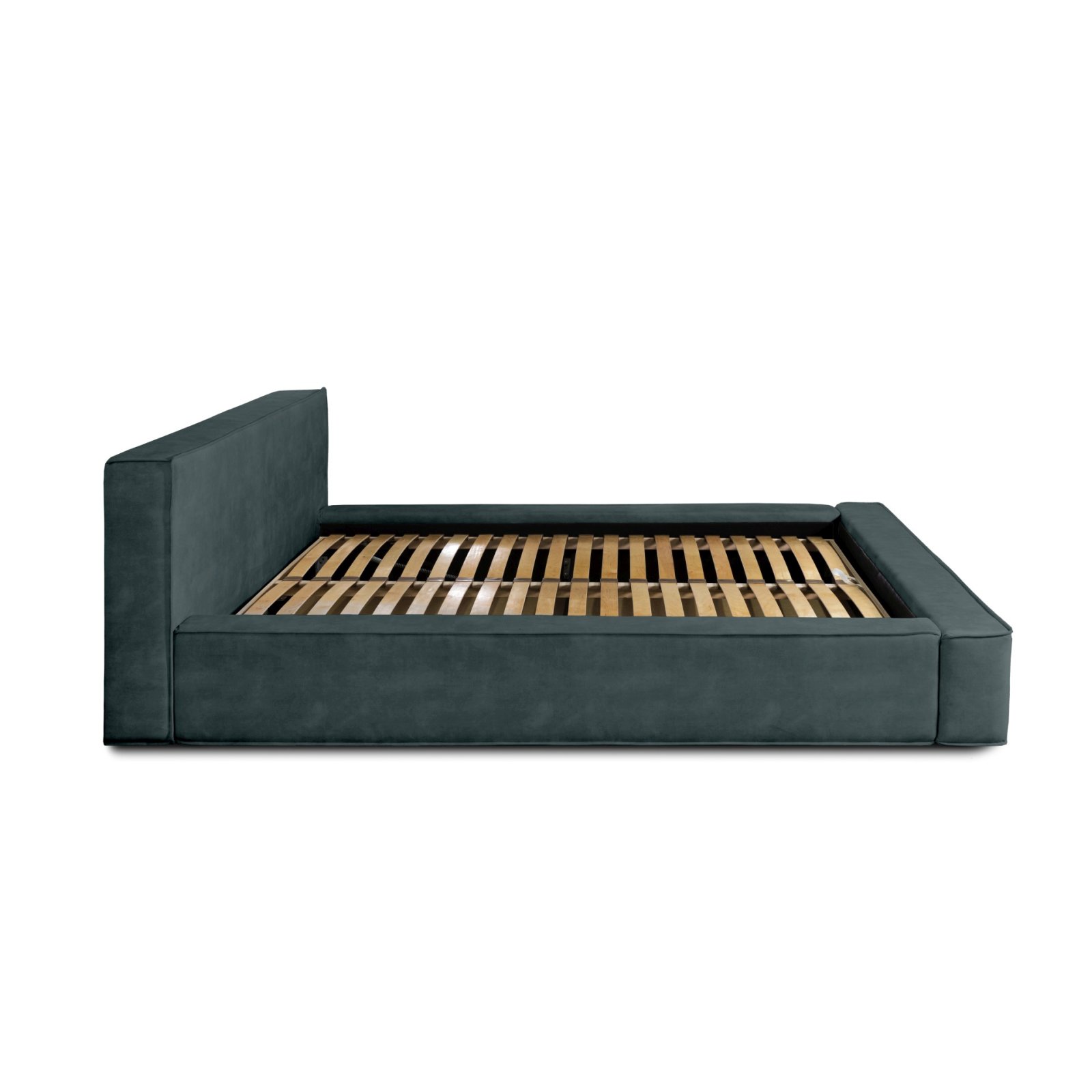 Polsterbett Delano Samtstoff 160x200 mit Holzrahmen Macau Emerald