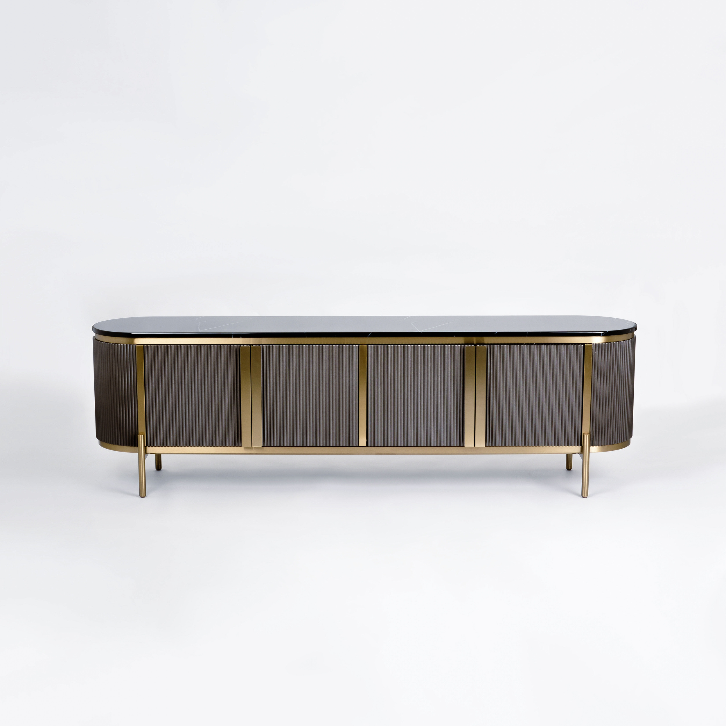 Livin Hill TV-Kommode Stilig 200 × 40 × 60 cm Schwarz, Platte Marmoroptik