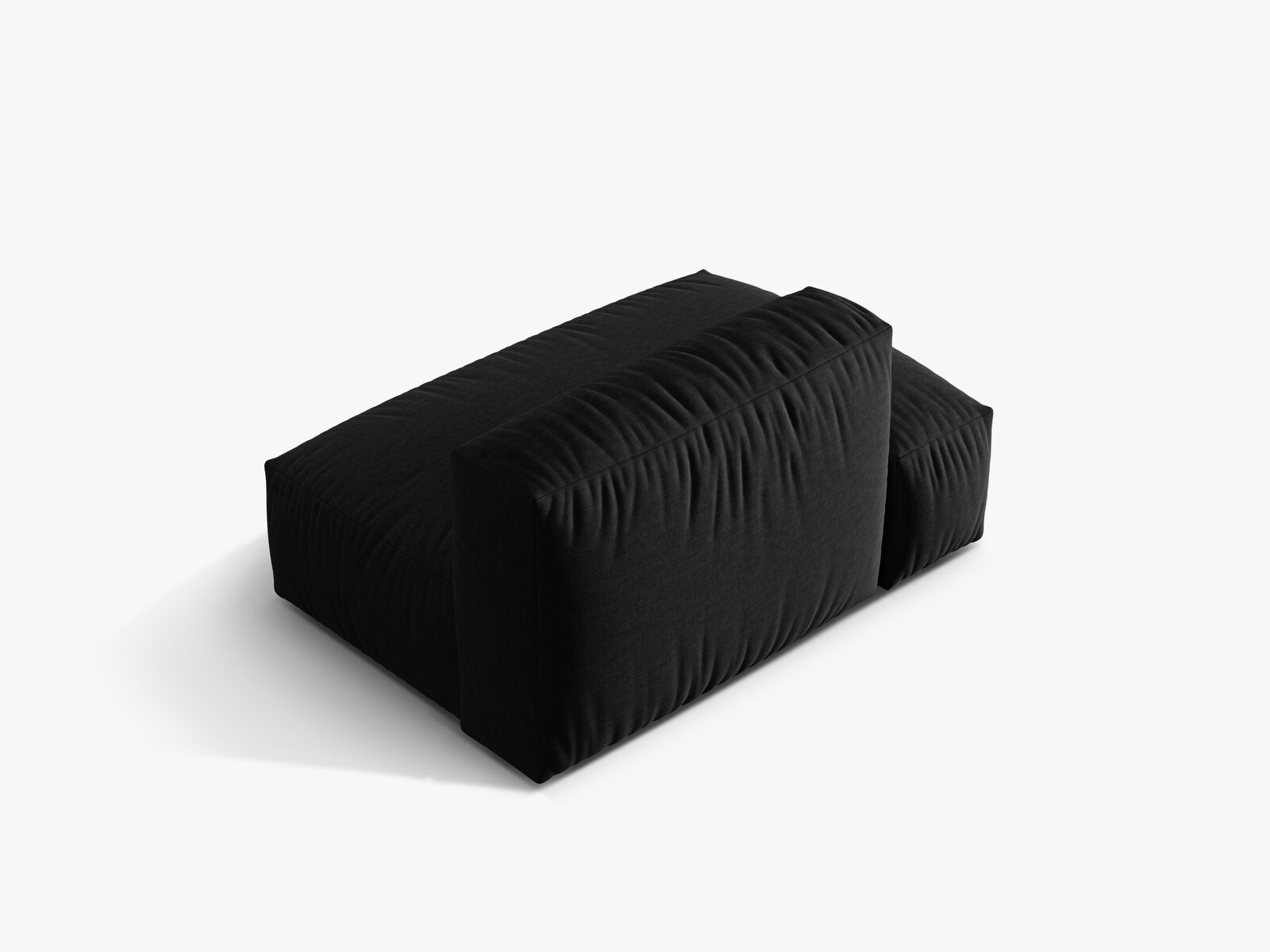 Micadoni Ecksofa-Modul Martina 1-Sitzer Strukturierter Stoff Boston Schwarz Links
