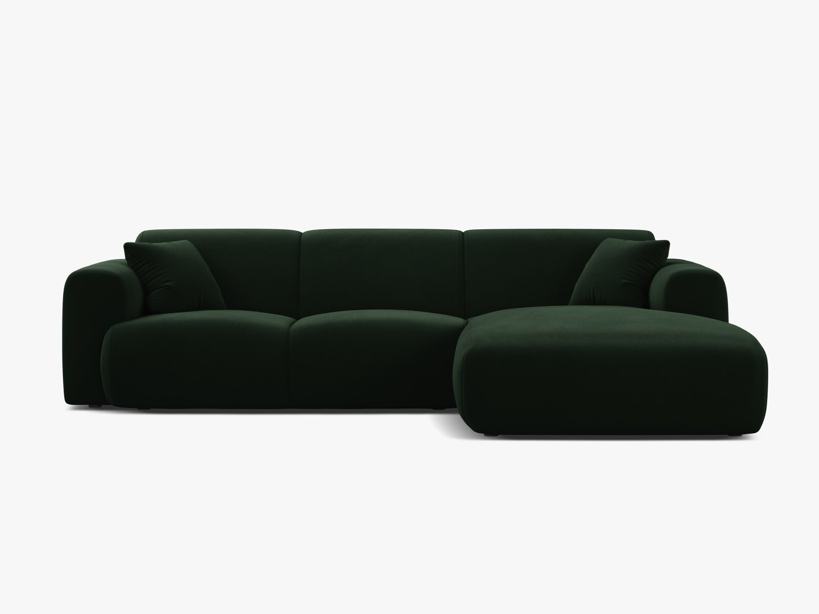 Micadoni Ecksofa Molino 4-Sitzer Rechts Samt Casino Flaschengrün