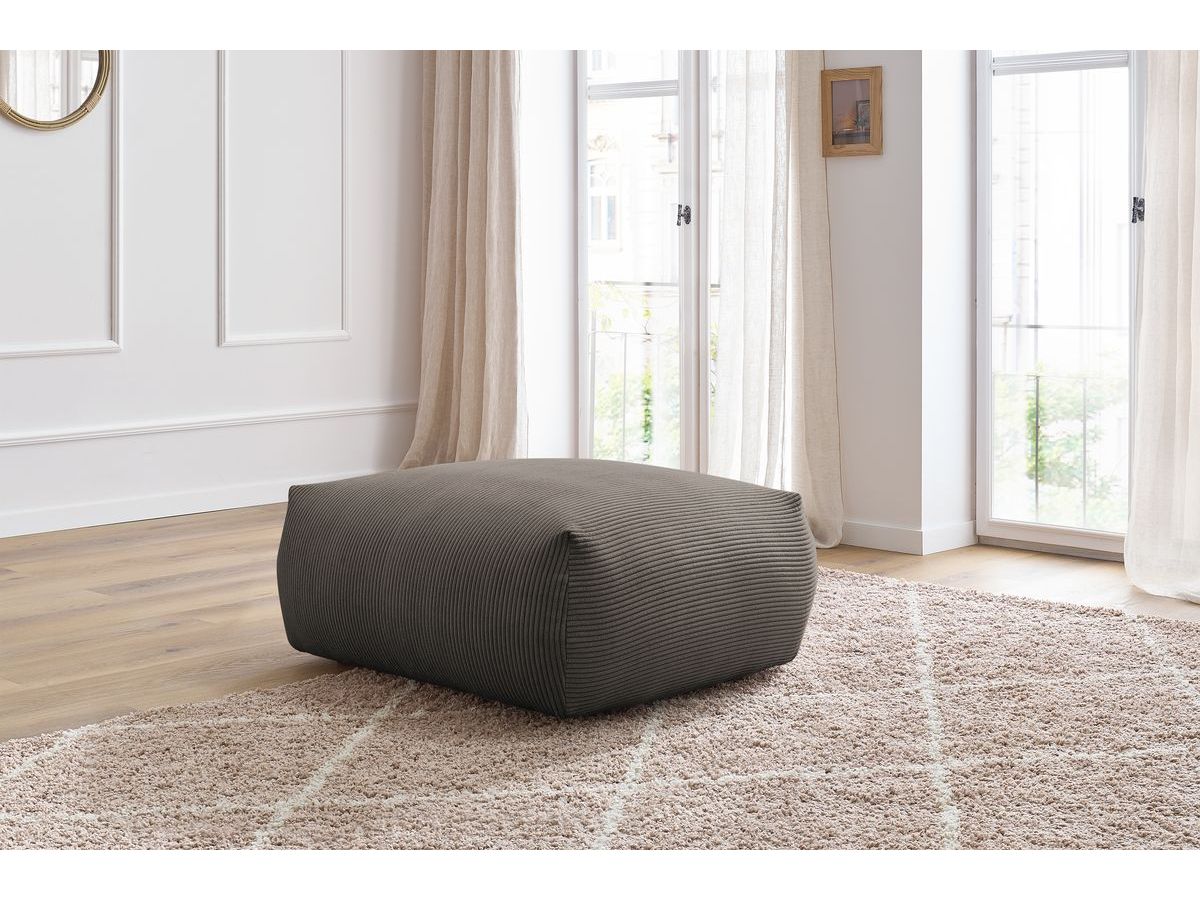 Bobochic Voltaire Pouf 106 × 90 cm Cordsamt Taupe