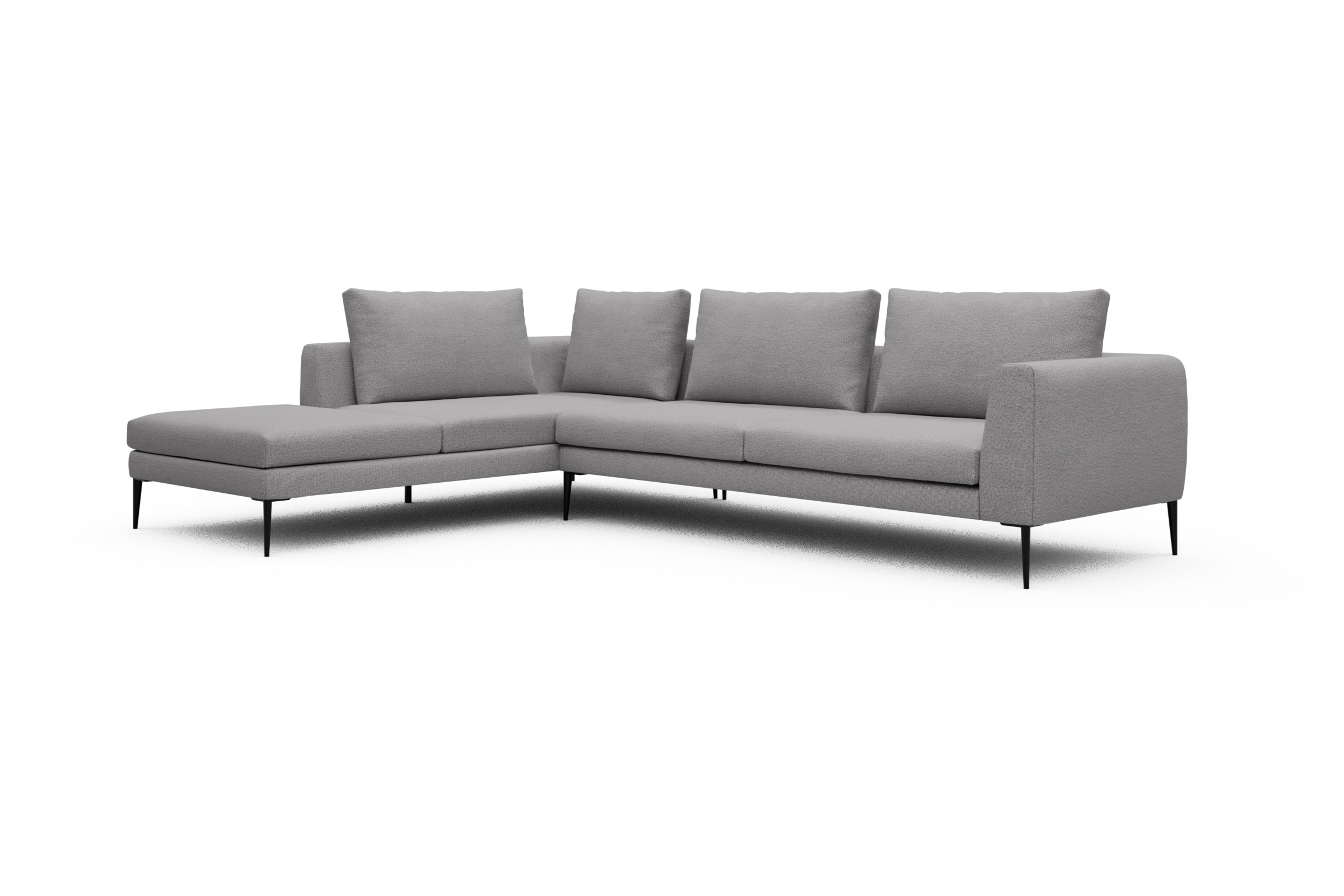 Ecksofa Paul Relax-Ecke rechts mit 3-Sitzer Sama-Grey