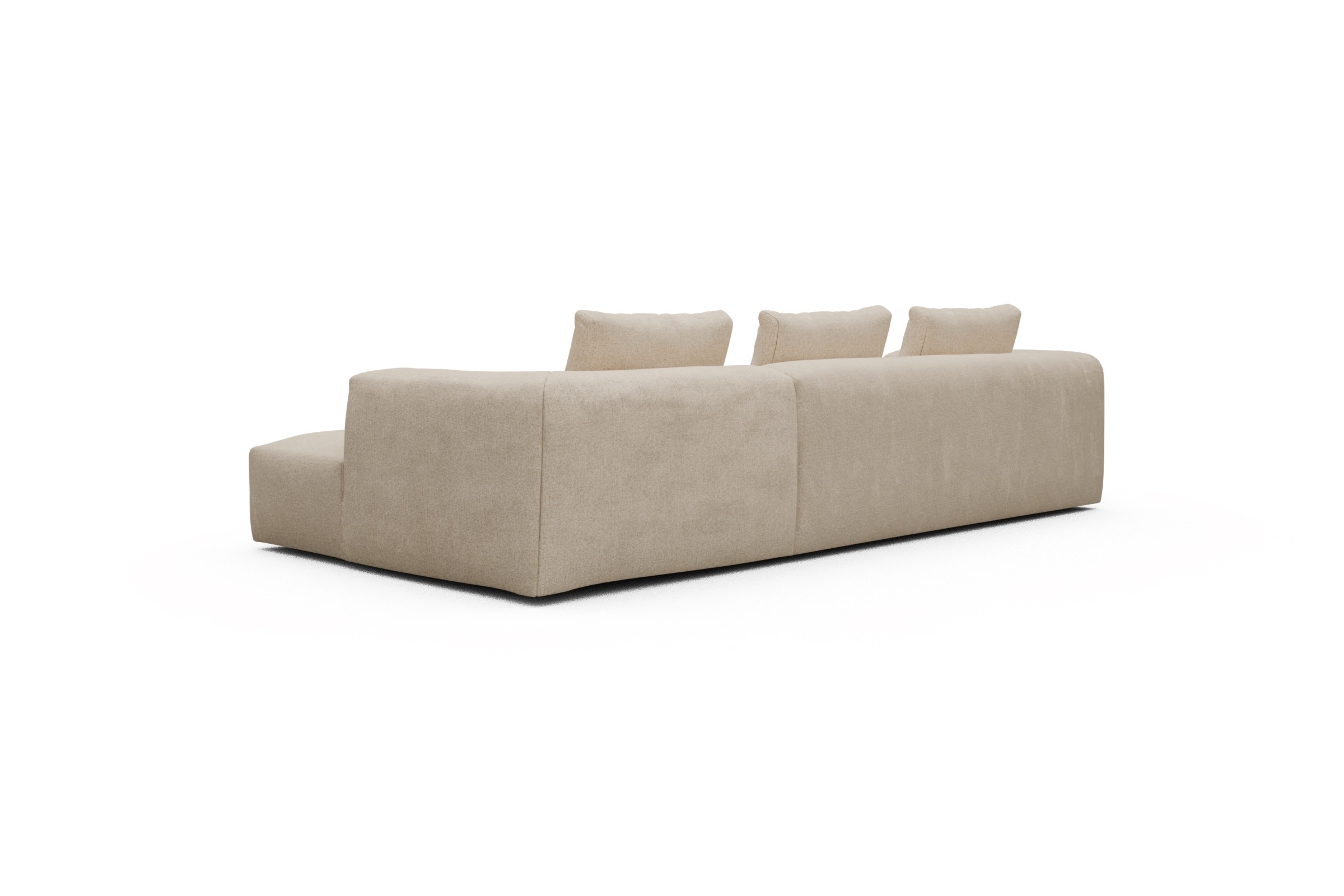 Ecksofa Fred Chaiselongue rechts mit 2,5-Sitzer Casone-Natural-Beige