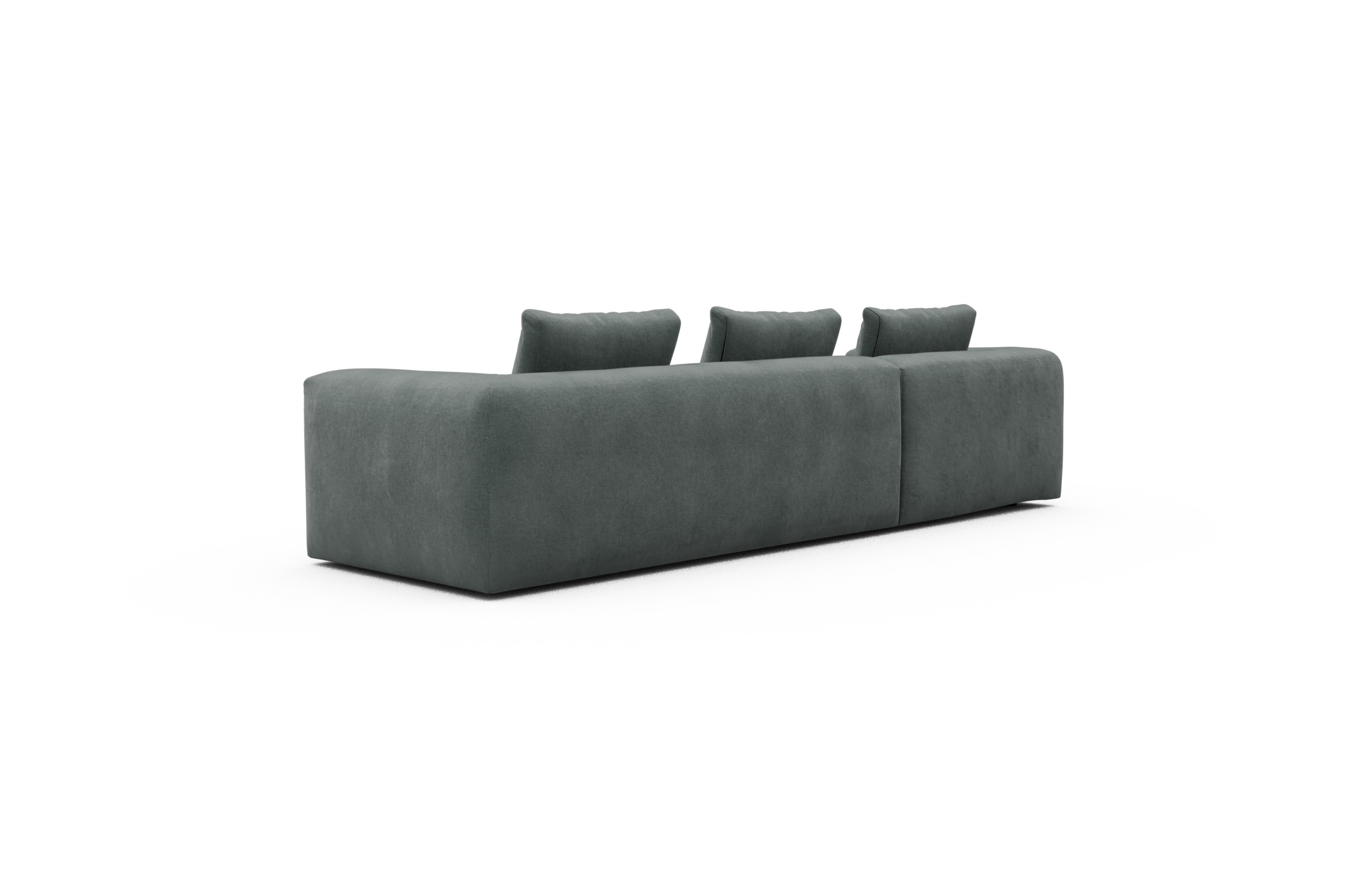 Ecksofa Fred Chaiselongue links mit 2,5-Sitzer Smooth-Silver-Grey