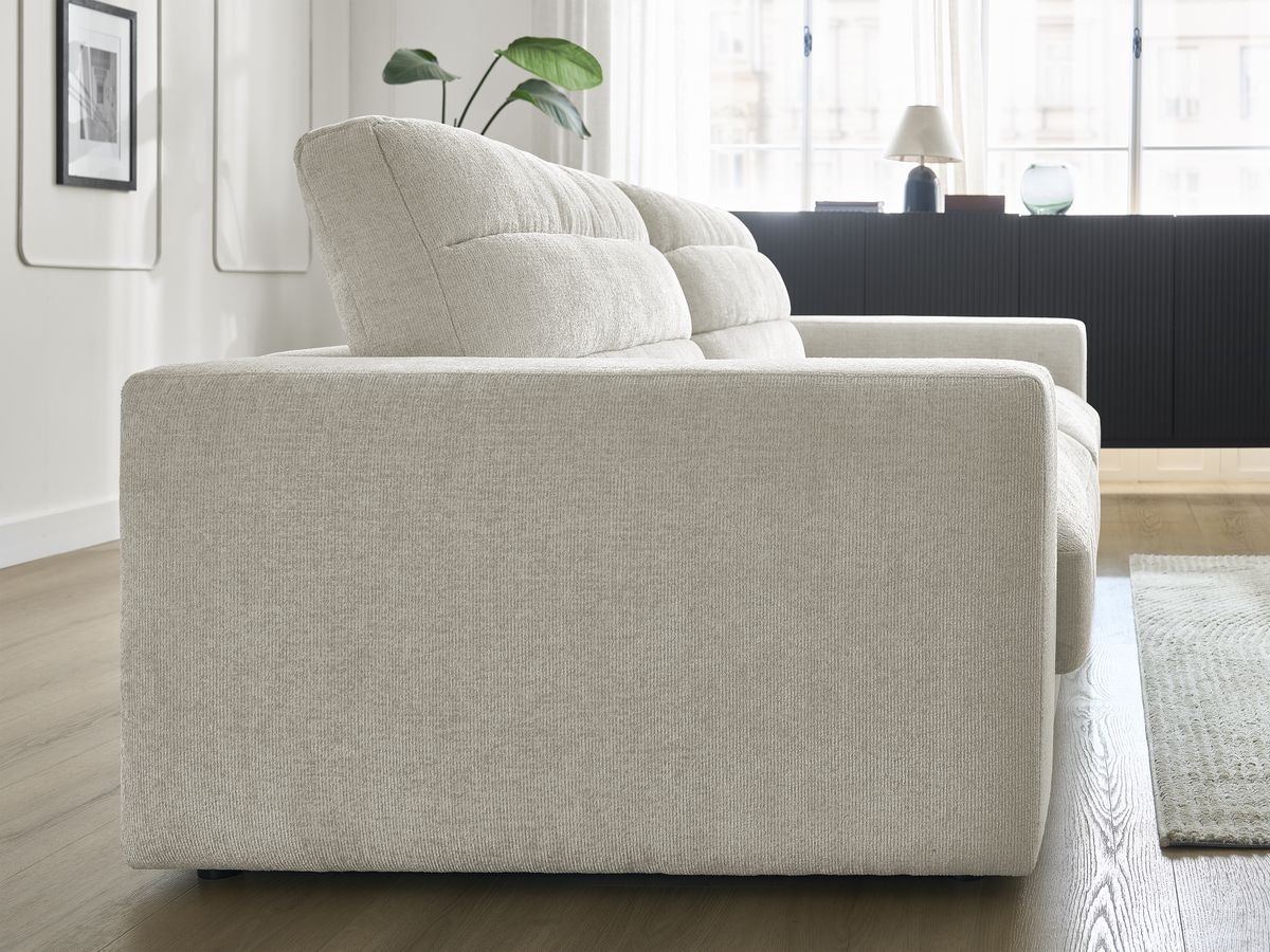 Bobochic Sierra Sofa 3-Sitzer Strukturstoff Beige