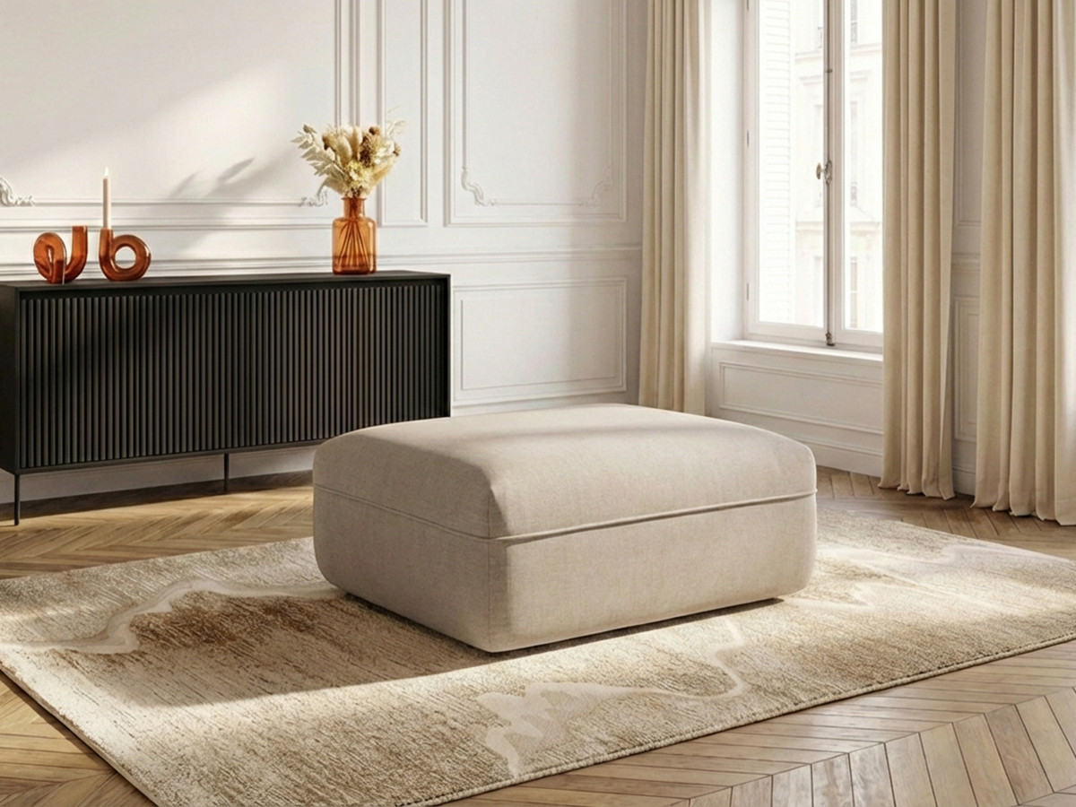 Bobochic Luigi Pouf Strukturstoff Beige