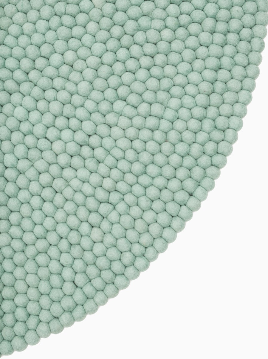 myfelt Fine Filzkugelteppich Türkis rund Ø 50 cm