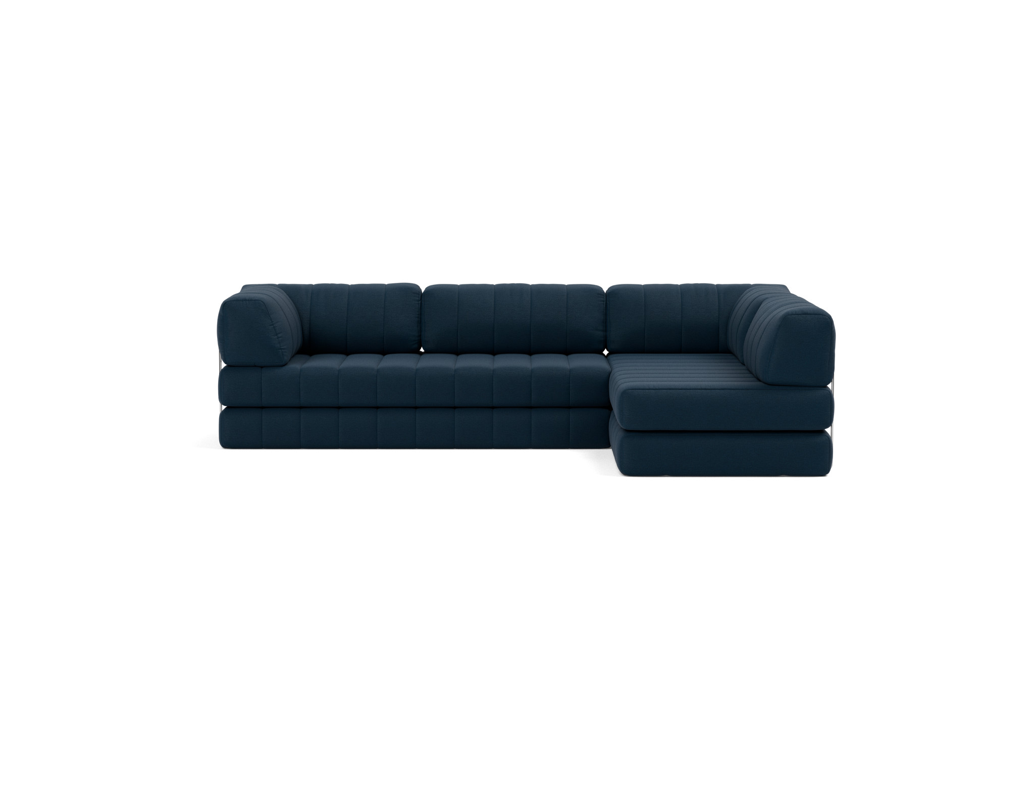 Eck-Schlafsofa CozyPad L-Form mit Armlehne Flachgewebe Mixed Dance 528-Blue