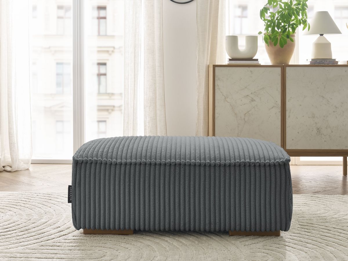 Bobochic Chelsea Pouf Breitcord weich Dunkelgrau