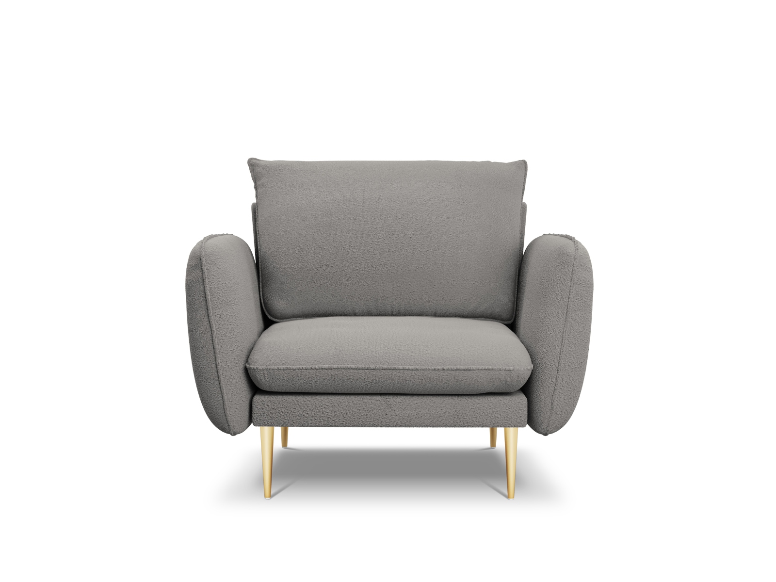 Cosmopolitan Design Sessel Vienna Boucle Ascot Grau Beine Gold