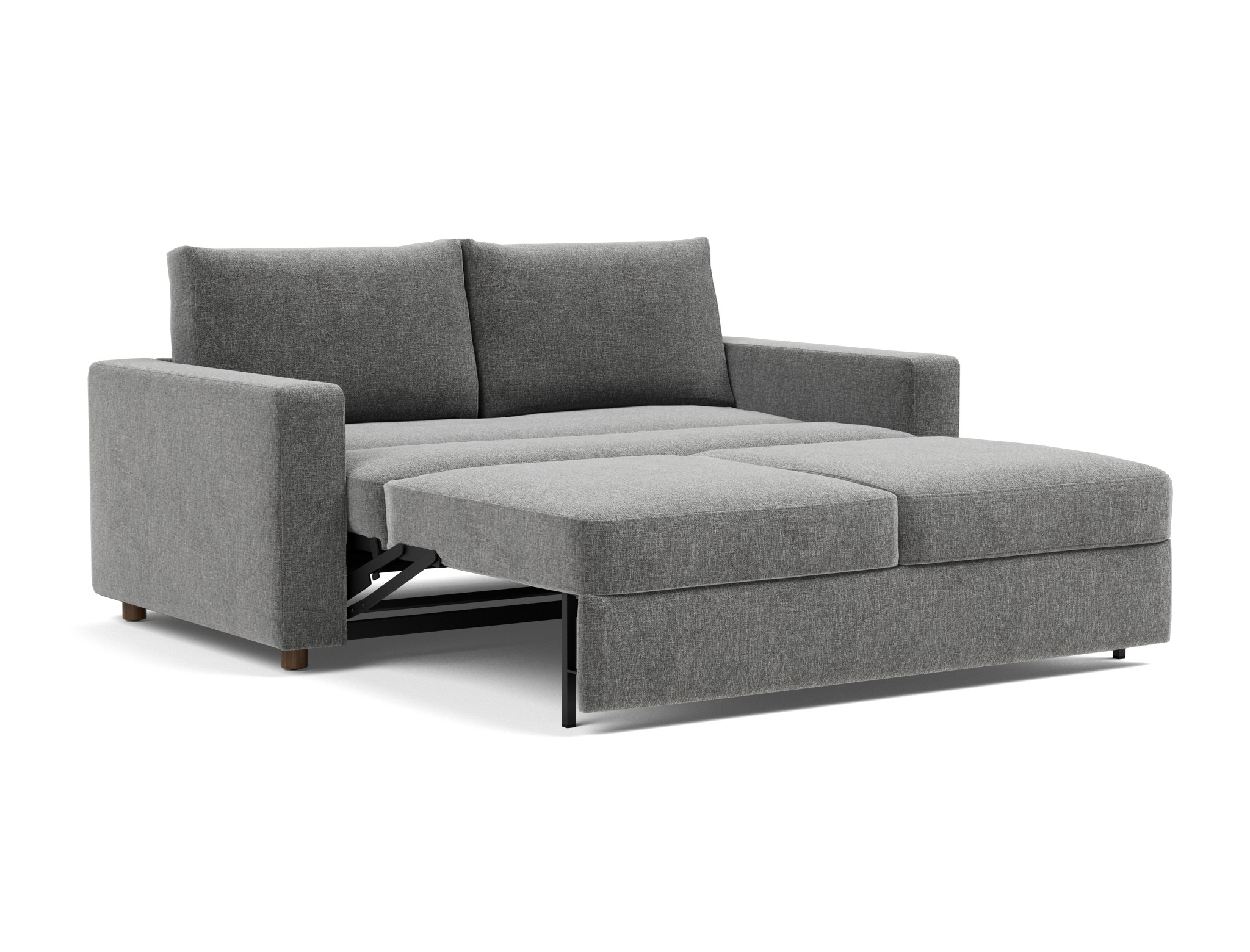 Schlafsofa Neah mit Standard-Armlehnen 160 Strukturierter Stoff Twist 563-Charcoal