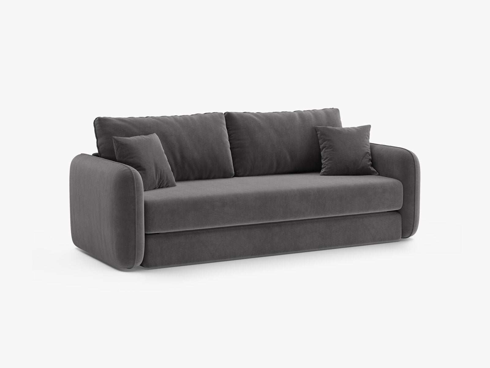 Micadoni Sofa mit Schlaffunktion Dormi 3-Sitzer Samt Salvador Dunkelgrau