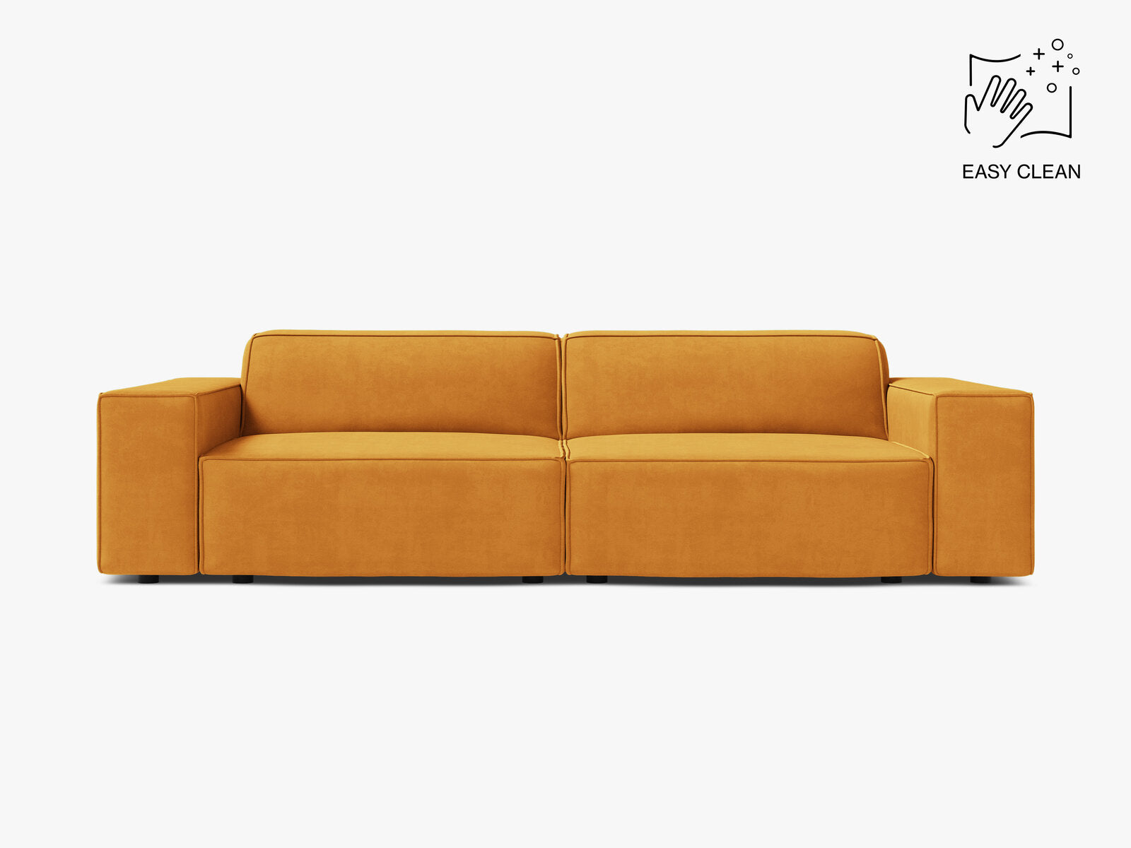 Micadoni 3-Sitzer Sofa Jodie Samt Venus Gelb