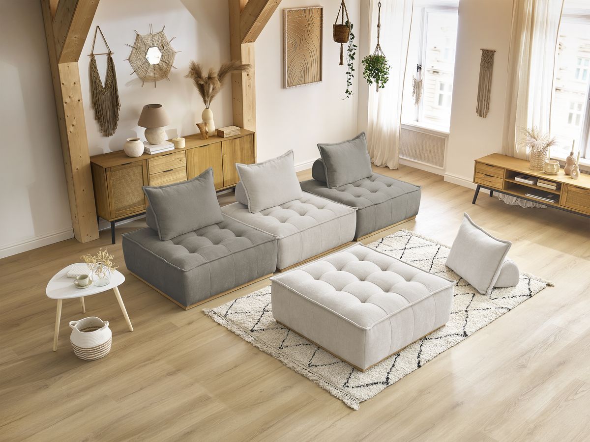 Bobochic Elisa Sofa 4-Sitzer Strukturstoff Mehrfarbig