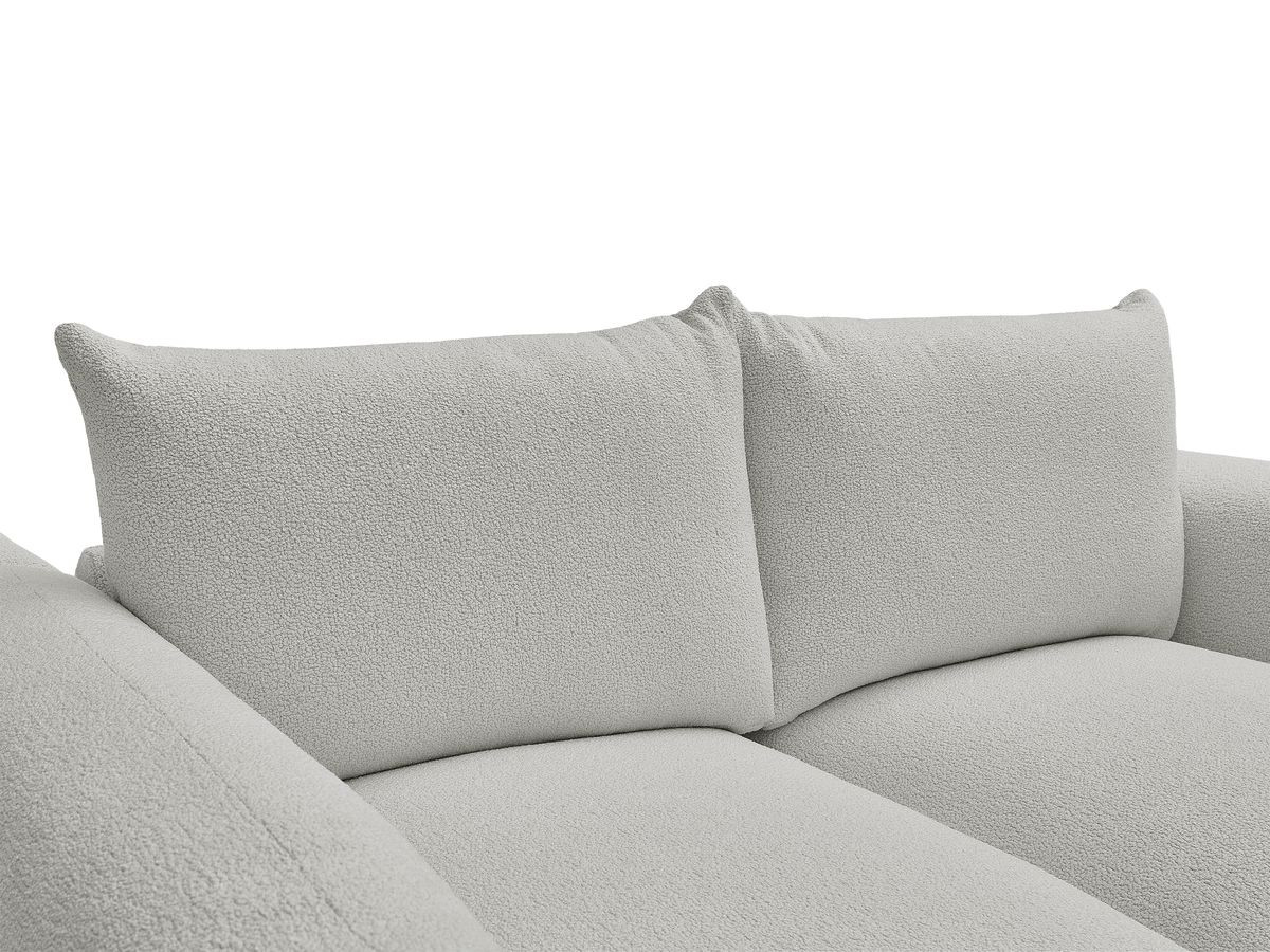 Bobochic Ernest Sofa 3-Sitzer mit Pouf 193 × 106 cm Bouclé-Stoff Hellgrau