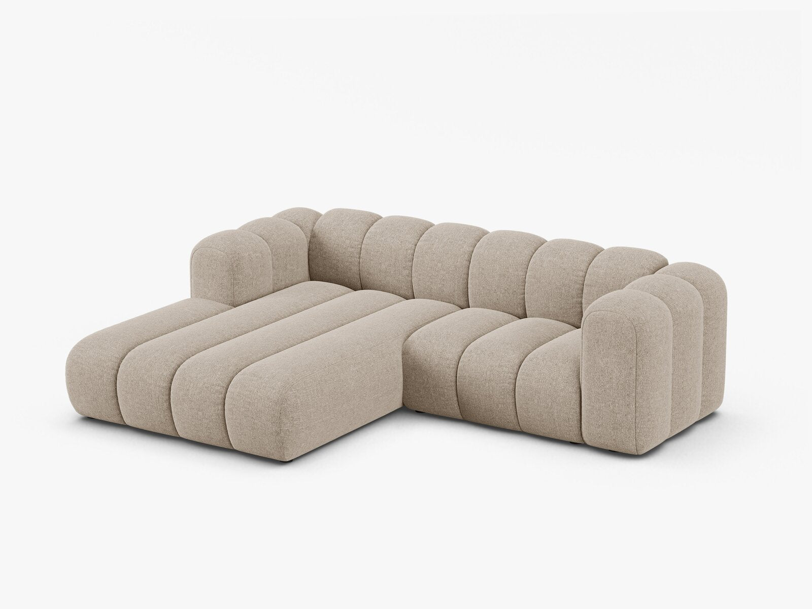 Micadoni Modulares Ecksofa Lupine 3-Sitzer Links Chenille Eden Dunkelbeige