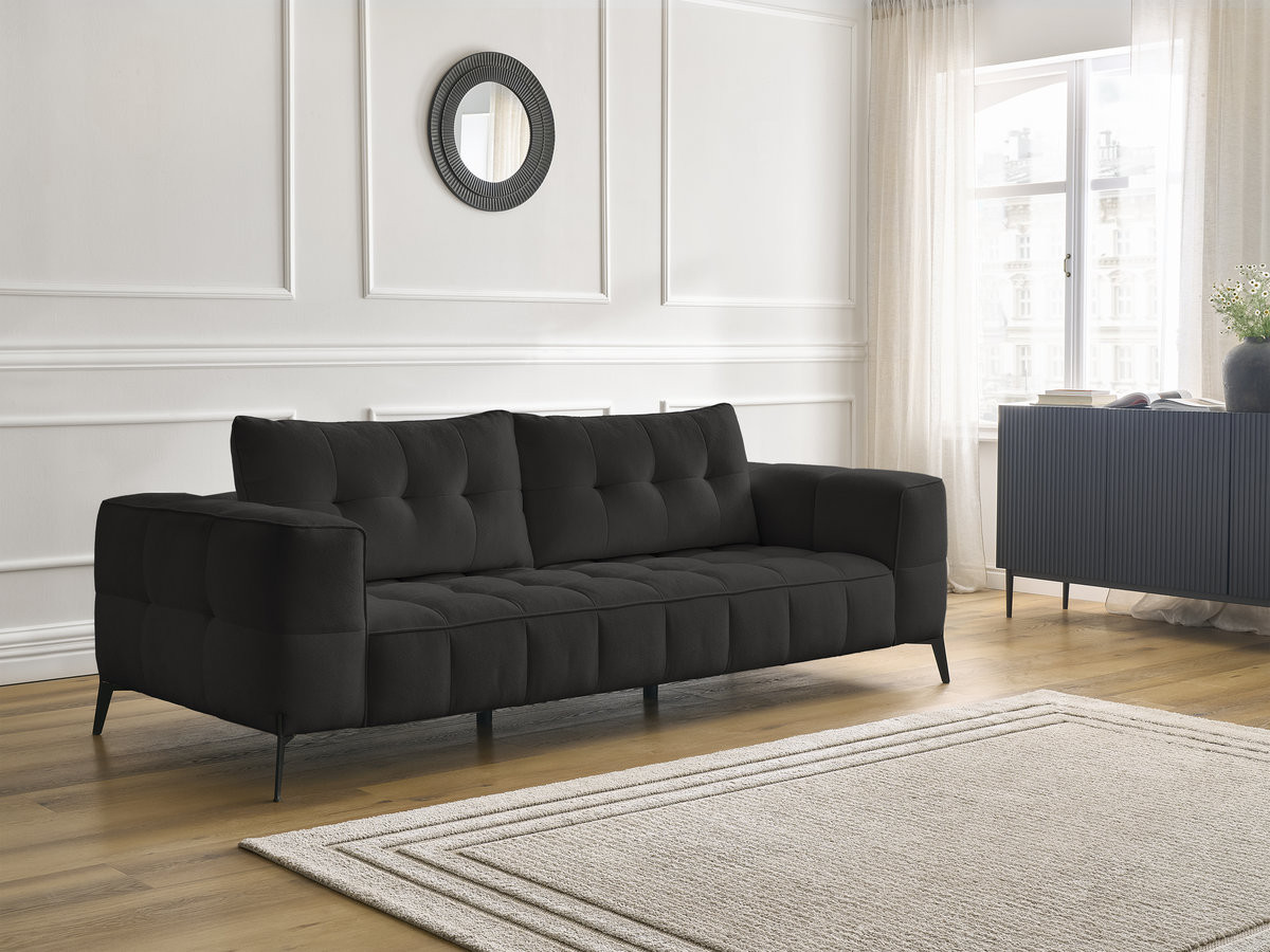 Bobochic Anis Sofa 3-Sitzer Strukturstoff Schwarz