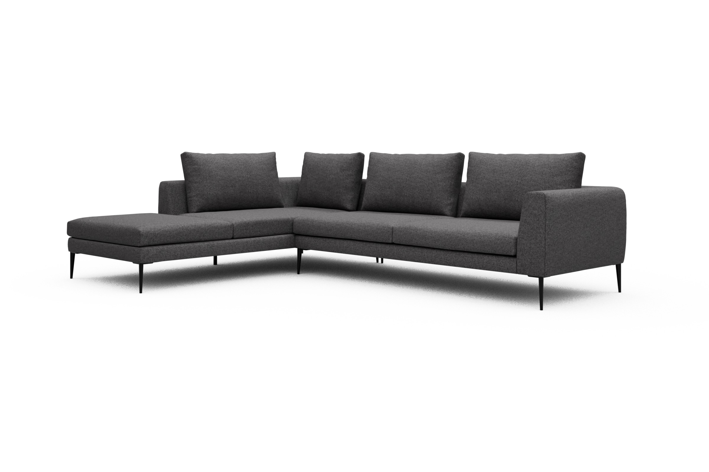 Ecksofa Paul Relax-Ecke rechts mit 3-Sitzer Sama-Antracite
