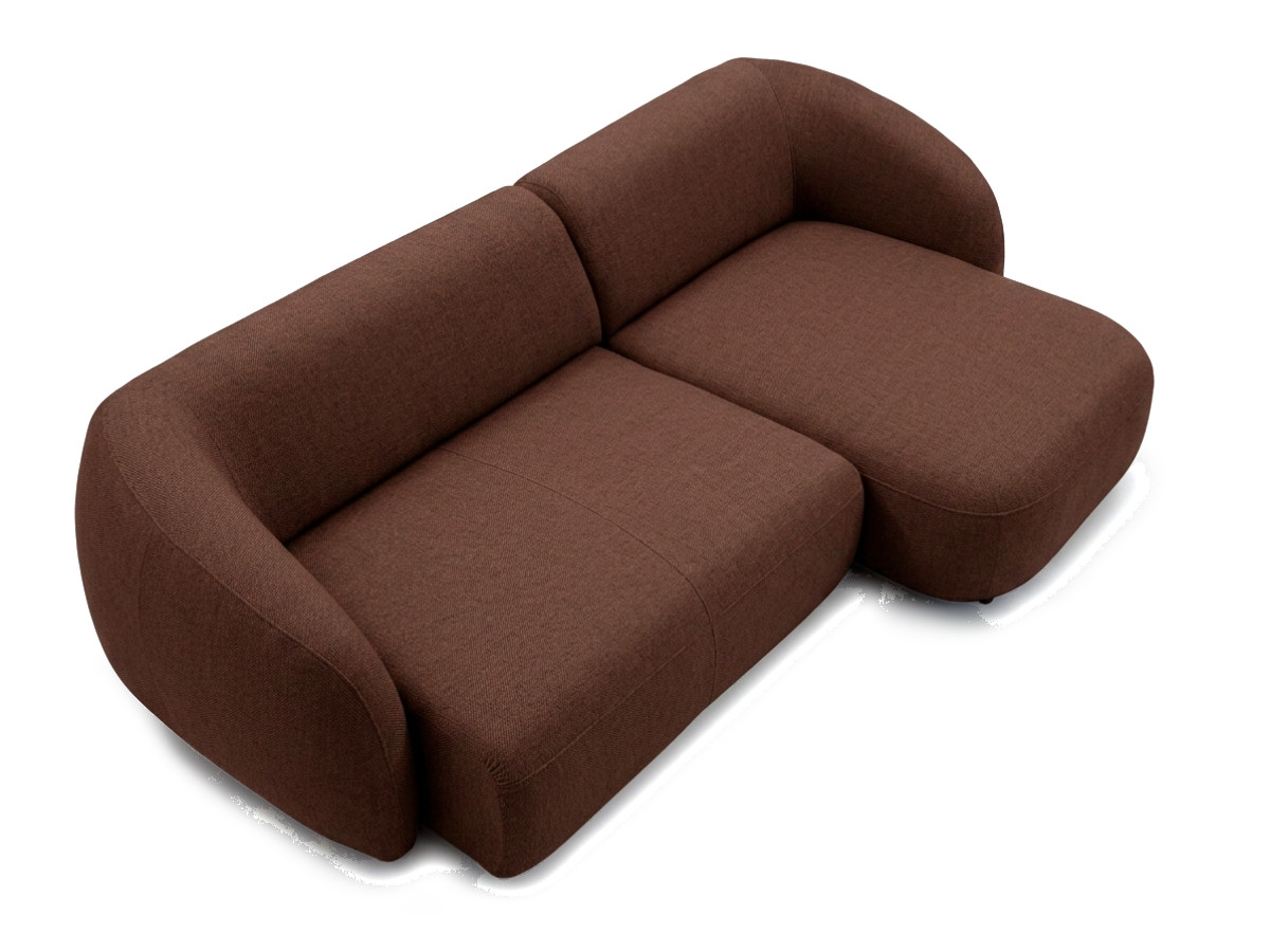 Bobochic Halo Ecksofa mit Schlaffunktion Stoff Braun Ecke rechts