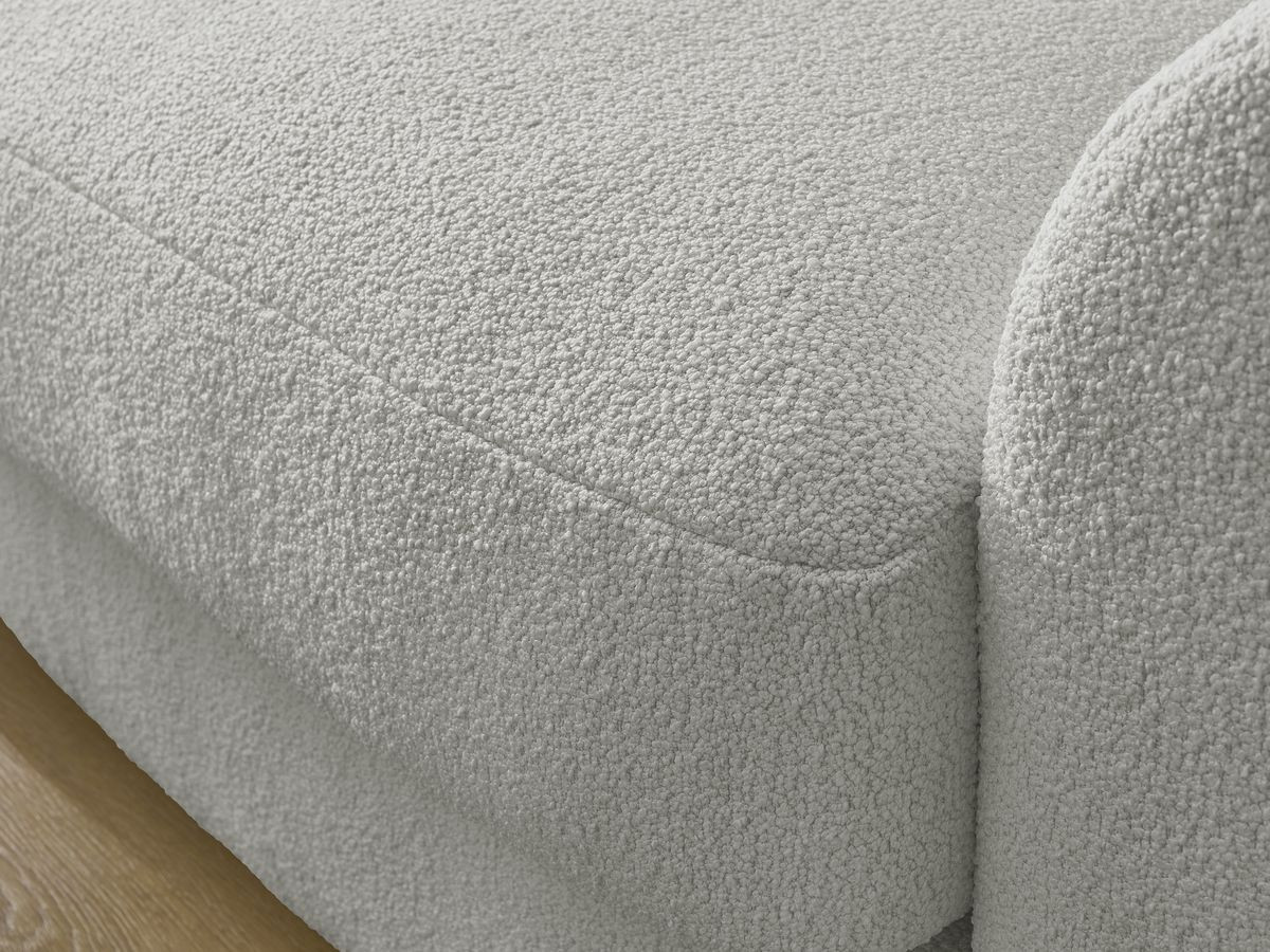 Bobochic Leonore Ecksofa Bouclé-Stoff Hellgrau Ecke links