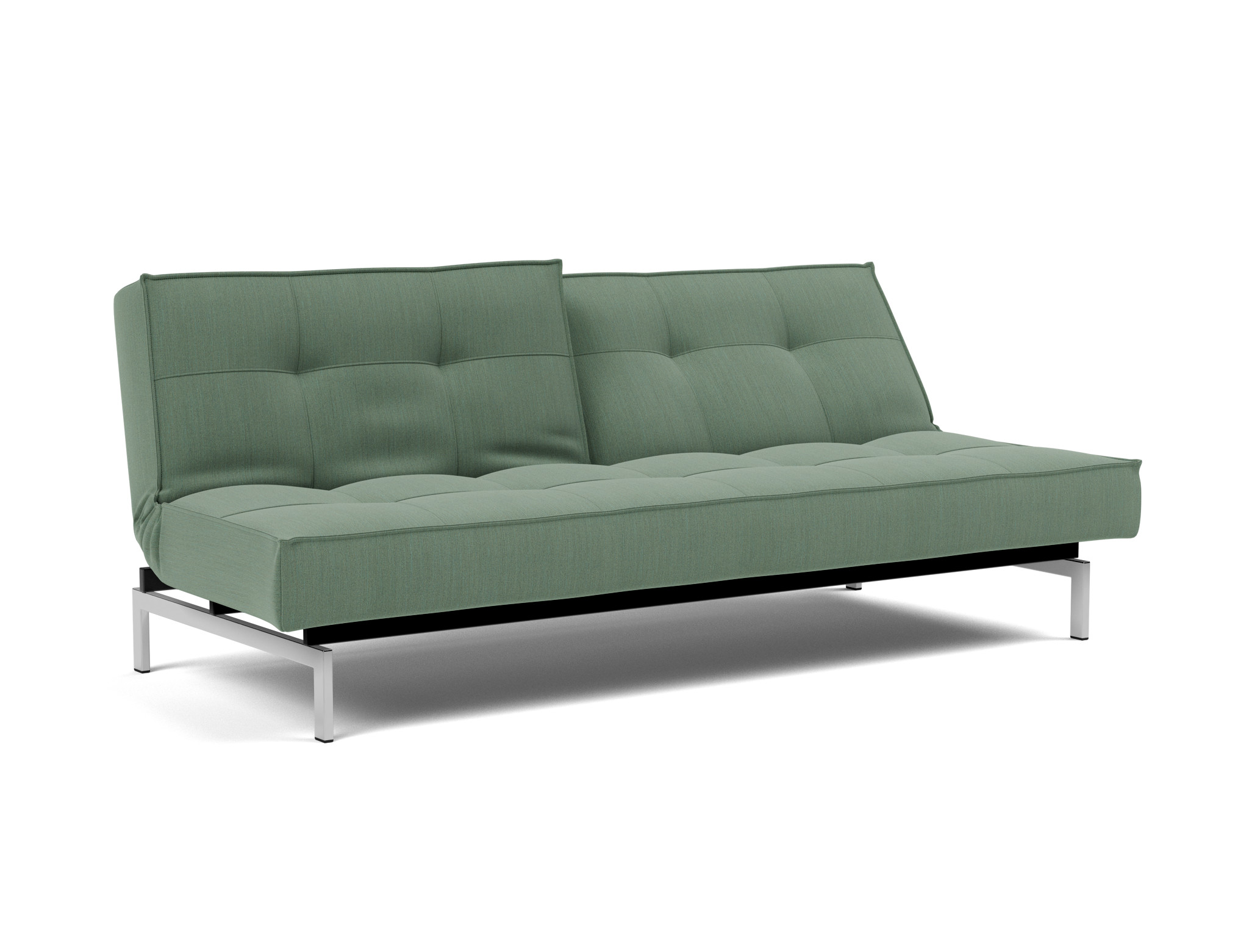 Schlafsofa Splitback Flachgewebe Elegance 518-Green Beine Chrom