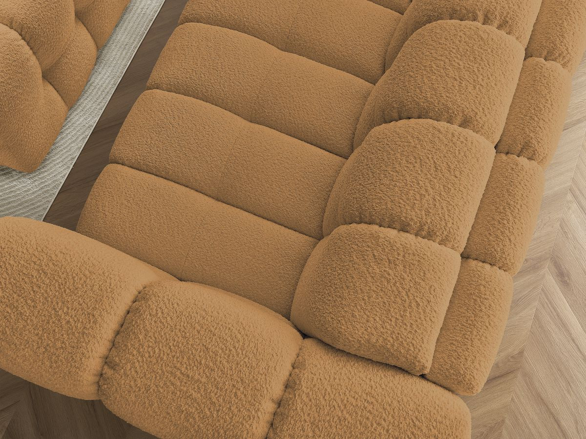Bobochic Cloud Schlafsofa 3-Sitzer mit Pouf Bouclé-Stoff Gelb