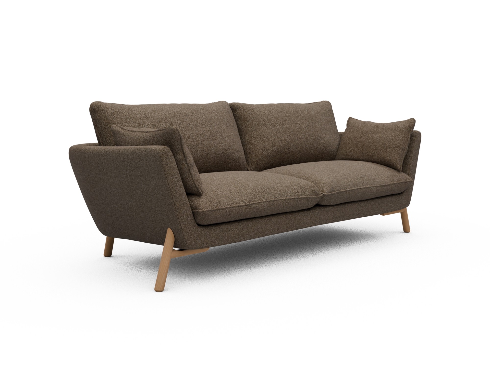 Skandi Home Sofa Emil 3-Sitzer Beinfarbe Eiche Natur Aivi-Khaki-Brown moebelfaktor