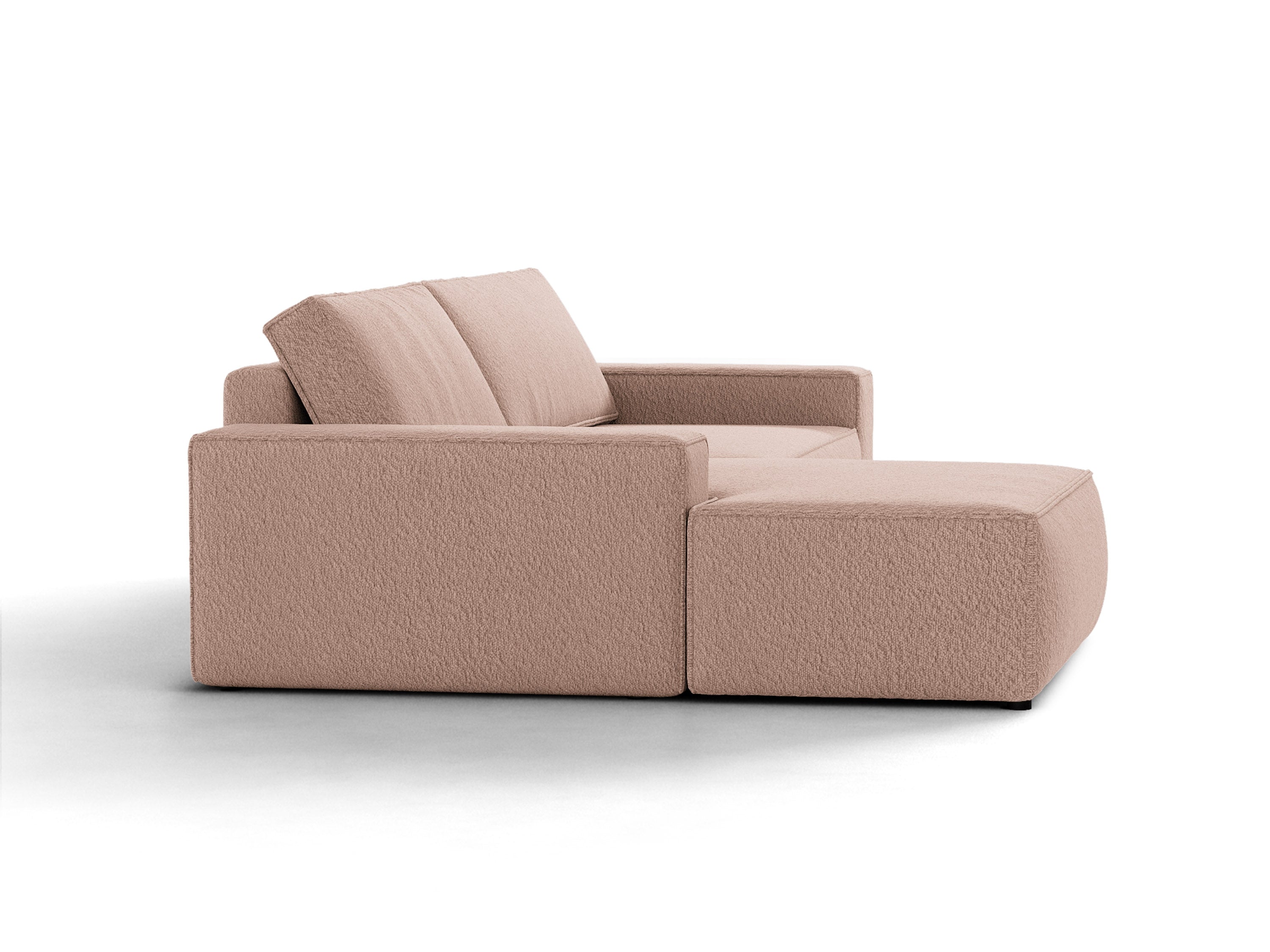 Micadoni Schlaf-Ecksofa Jodie 3-Sitzer Boucle Baloo Puderrosa Links