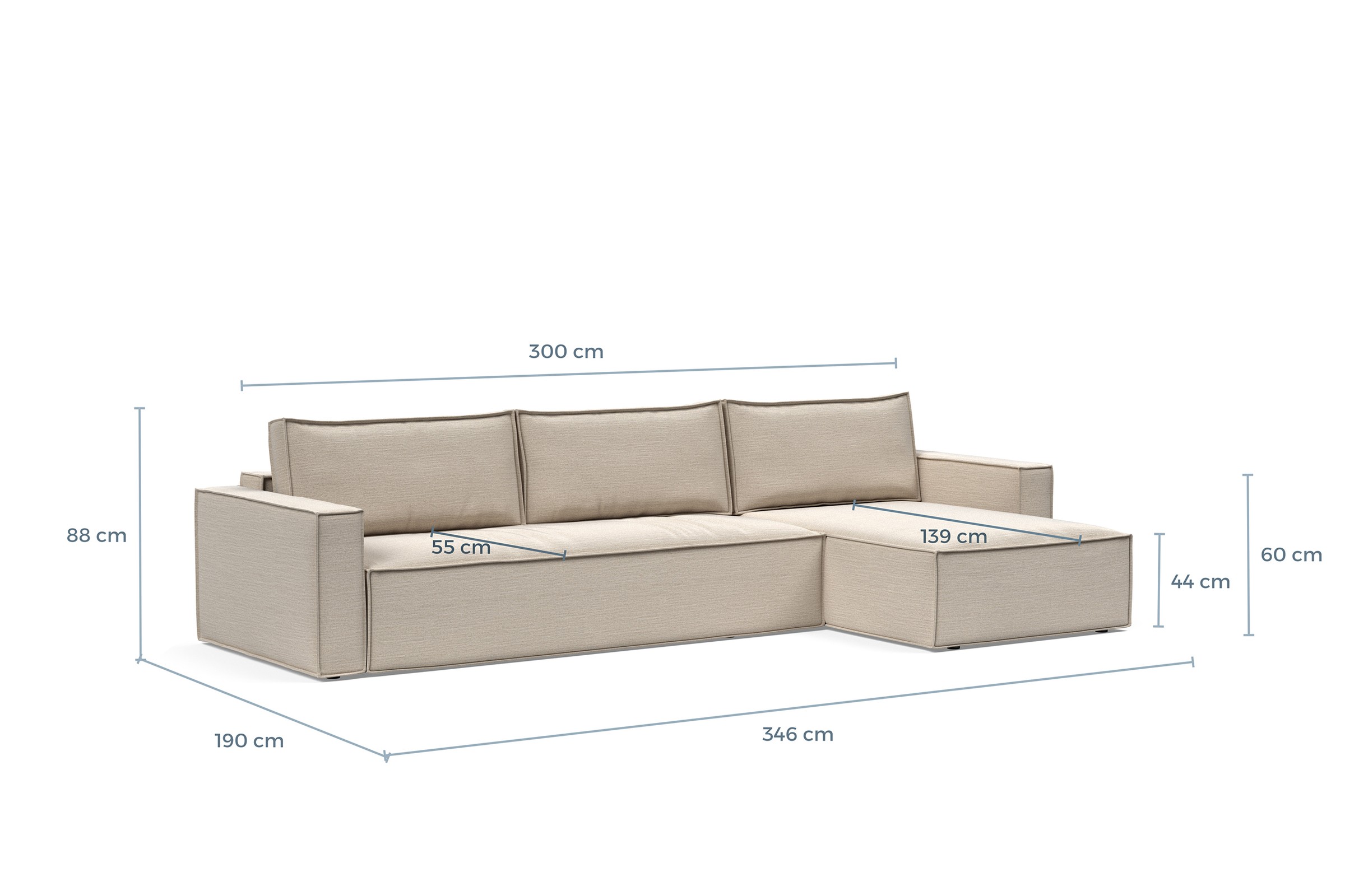 Schlafsofa Newilla mit Chaiselongue