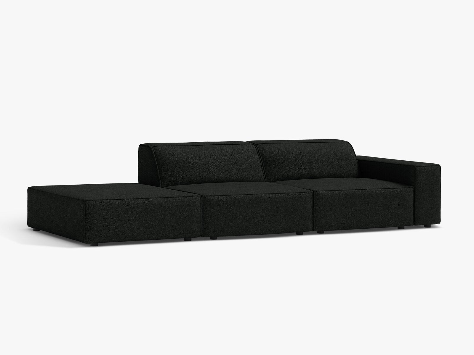 Micadoni Sofa Jodie 3-Sitzer Links Boucle Baloo Schwarz