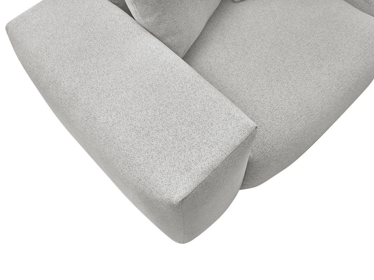 Bobochic Voltaire Sofa 5-Sitzer mit Pouf Melange-Stoff Hellgrau