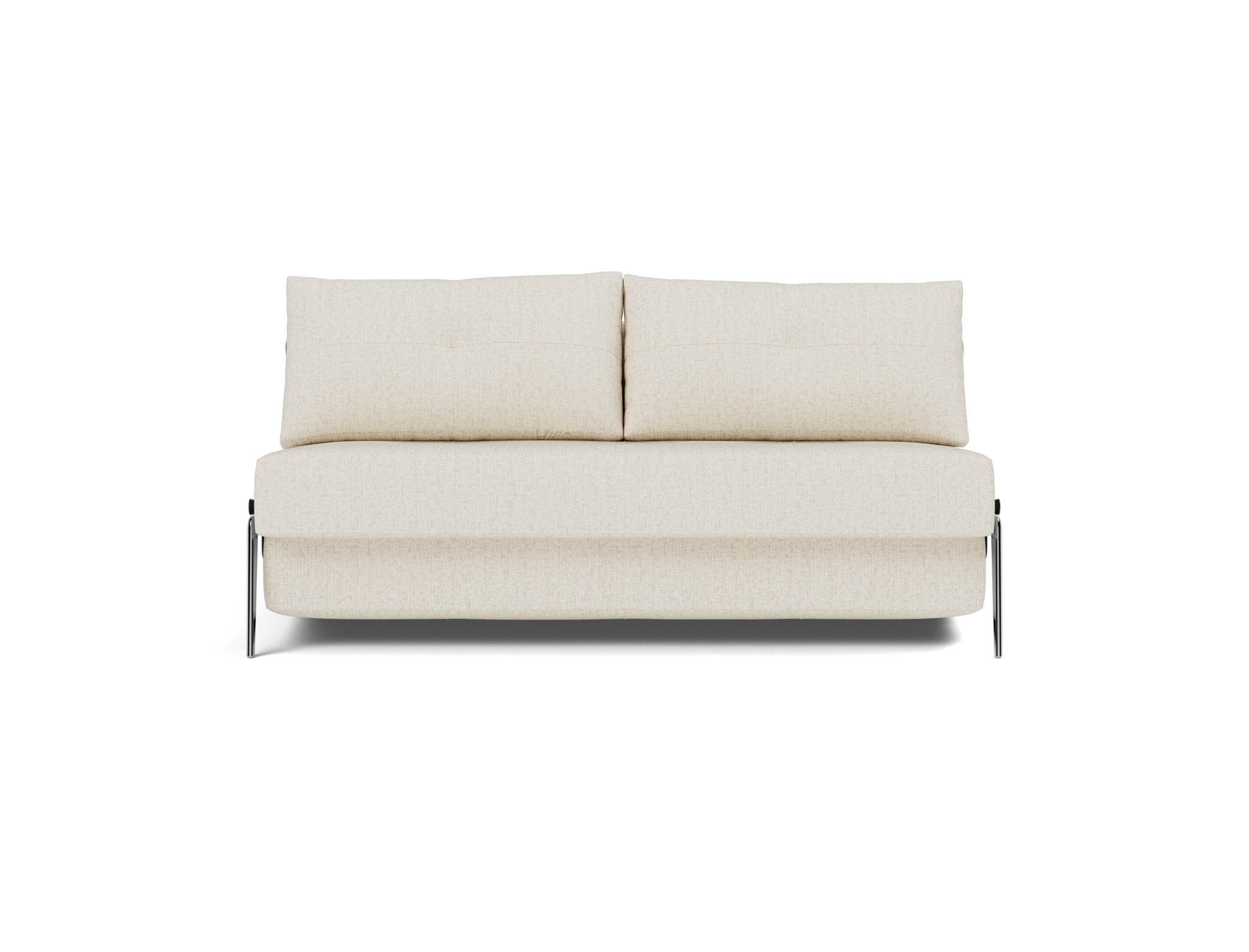 Schlafsofa Cubed 160 Boucle Skandi 531-Off-White Beine Aluminium