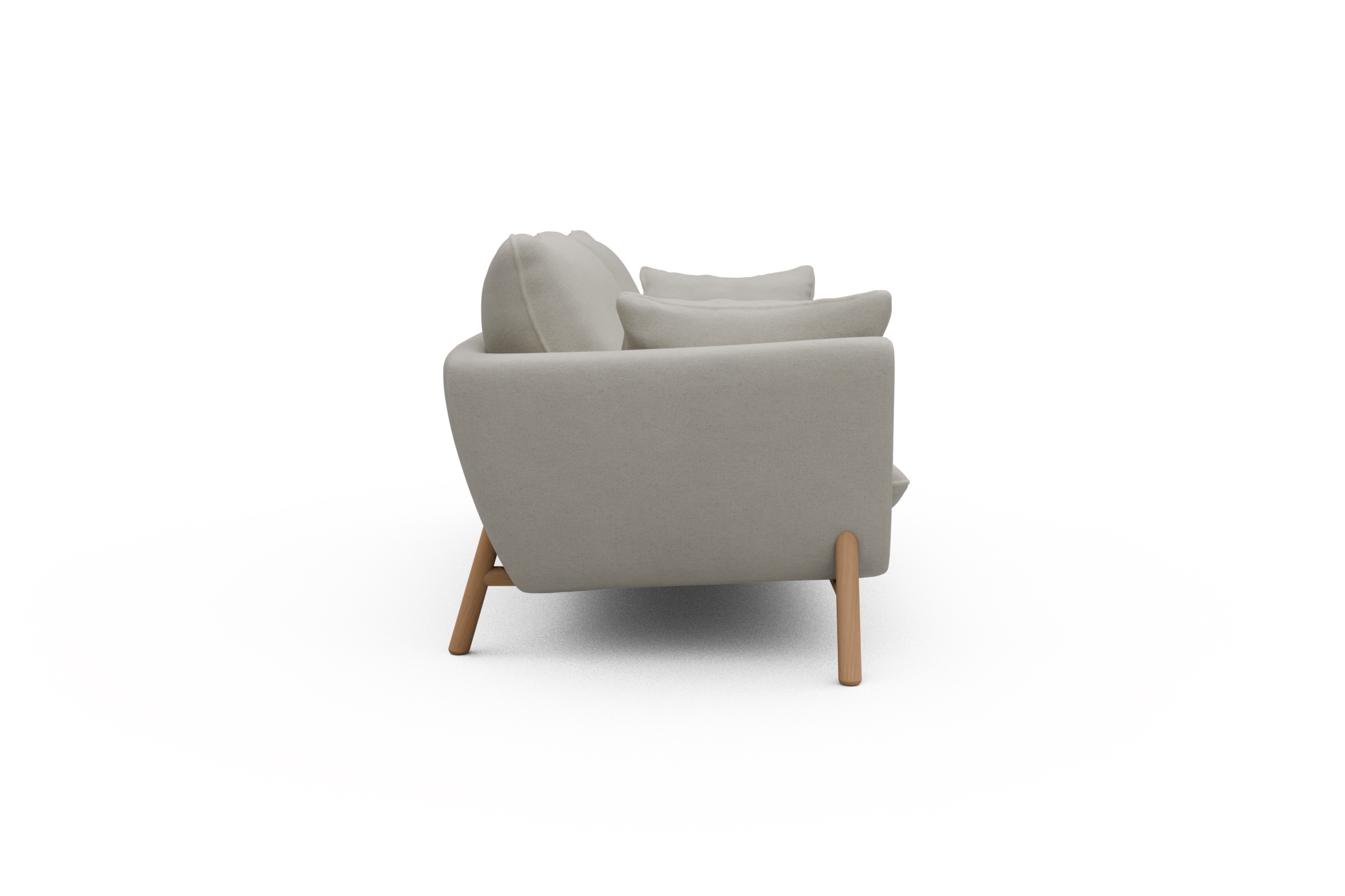 Sofa Emil 3-Sitzer Beinfarbe Eiche Natur Denari-Clean-Beige