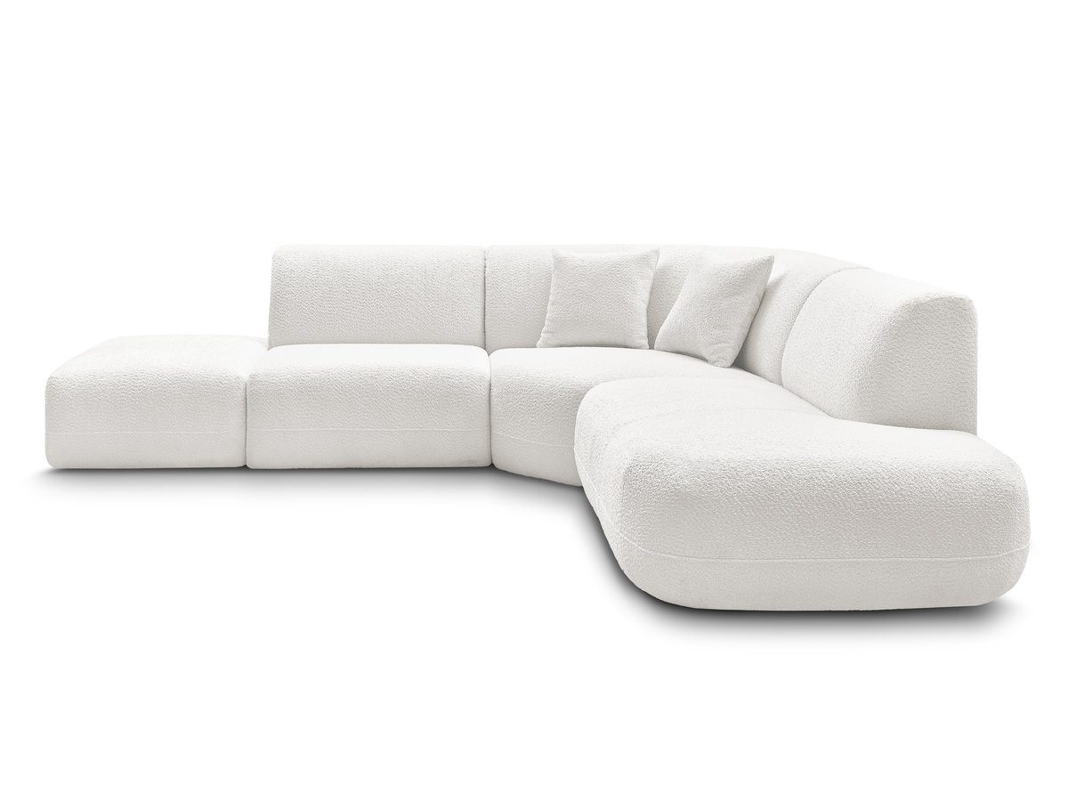 Bobochic Anda Ecksofa 279 × 264 cm Chenille Weiß Ecke rechts