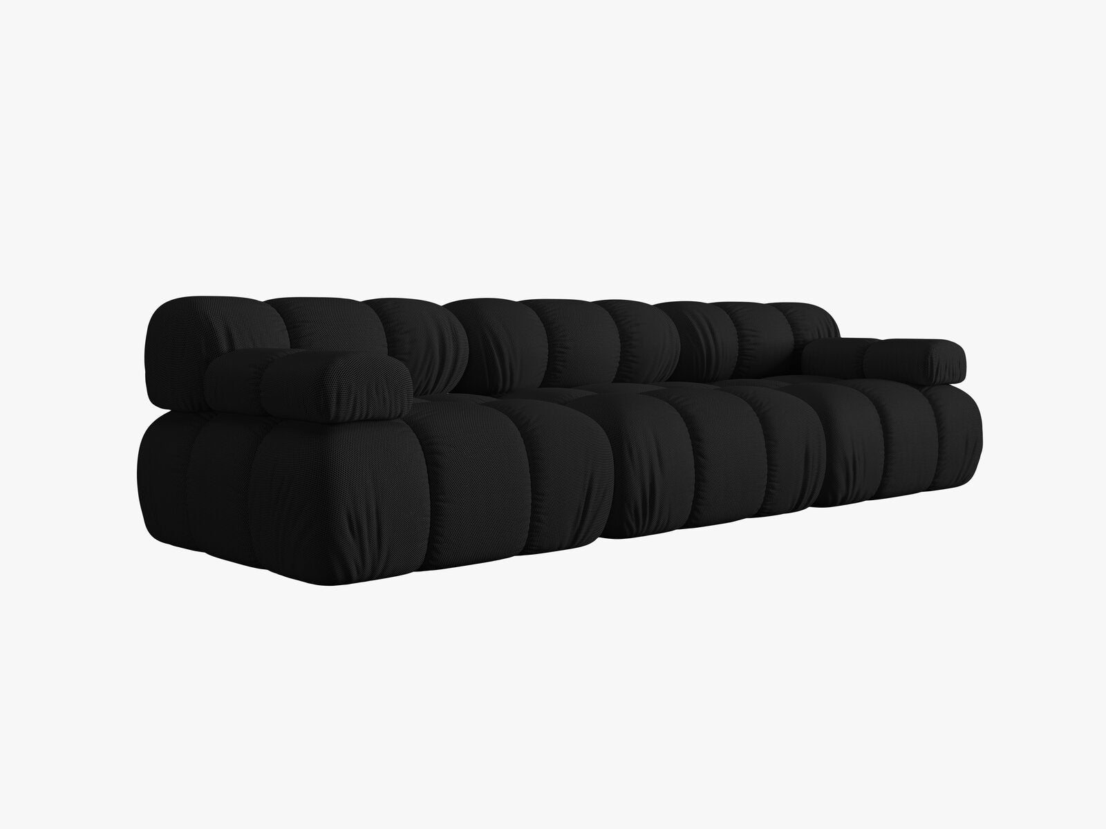 Micadoni Modulares Sofa Bellis 3-Sitzer 3D-Stoff Sonic Schwarz