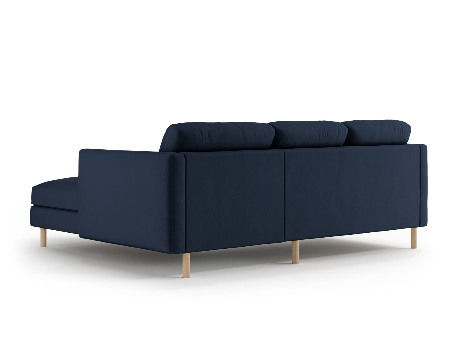 Micadoni Ecksofa Eden 3-Sitzer Rechts Samt Dunkelblau