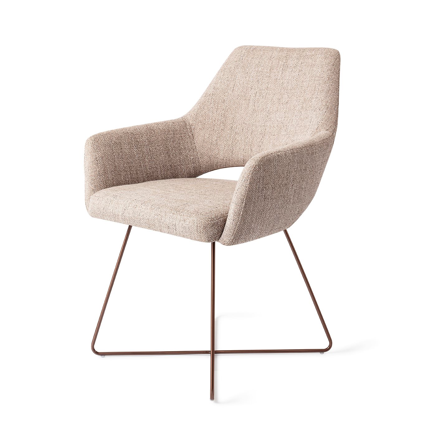 Jesper Home Esszimmerstuhl Yanai Biscuit-Beach Cross Rosa