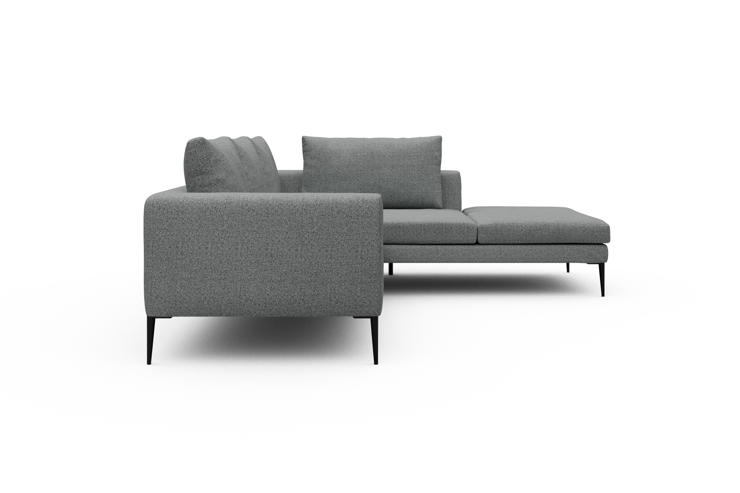Ecksofa Paul Relax-Ecke rechts mit 2-Sitzer Aivi-Gravet-Grey